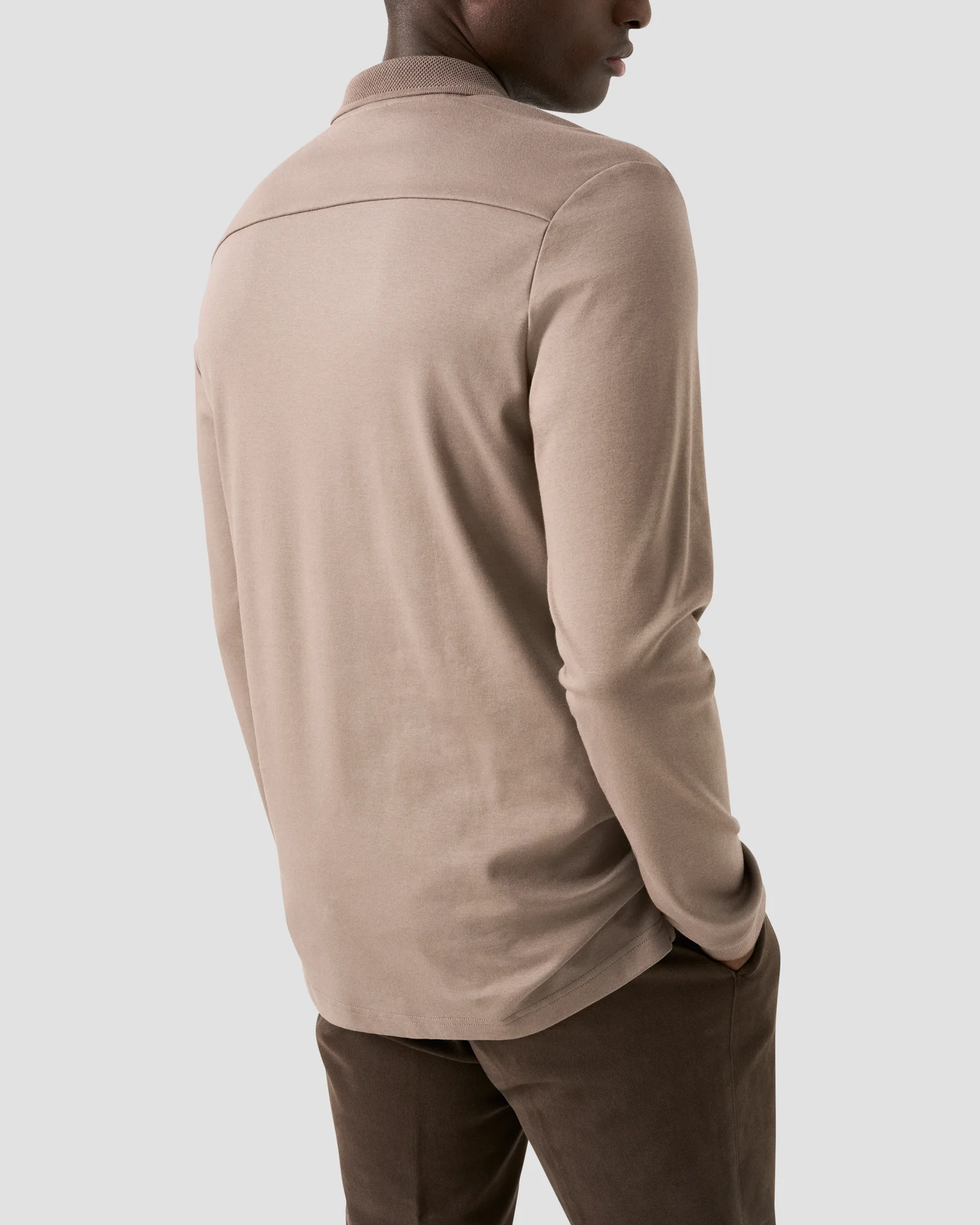 Eton - interlock polo shirt brown interlock polo shirt