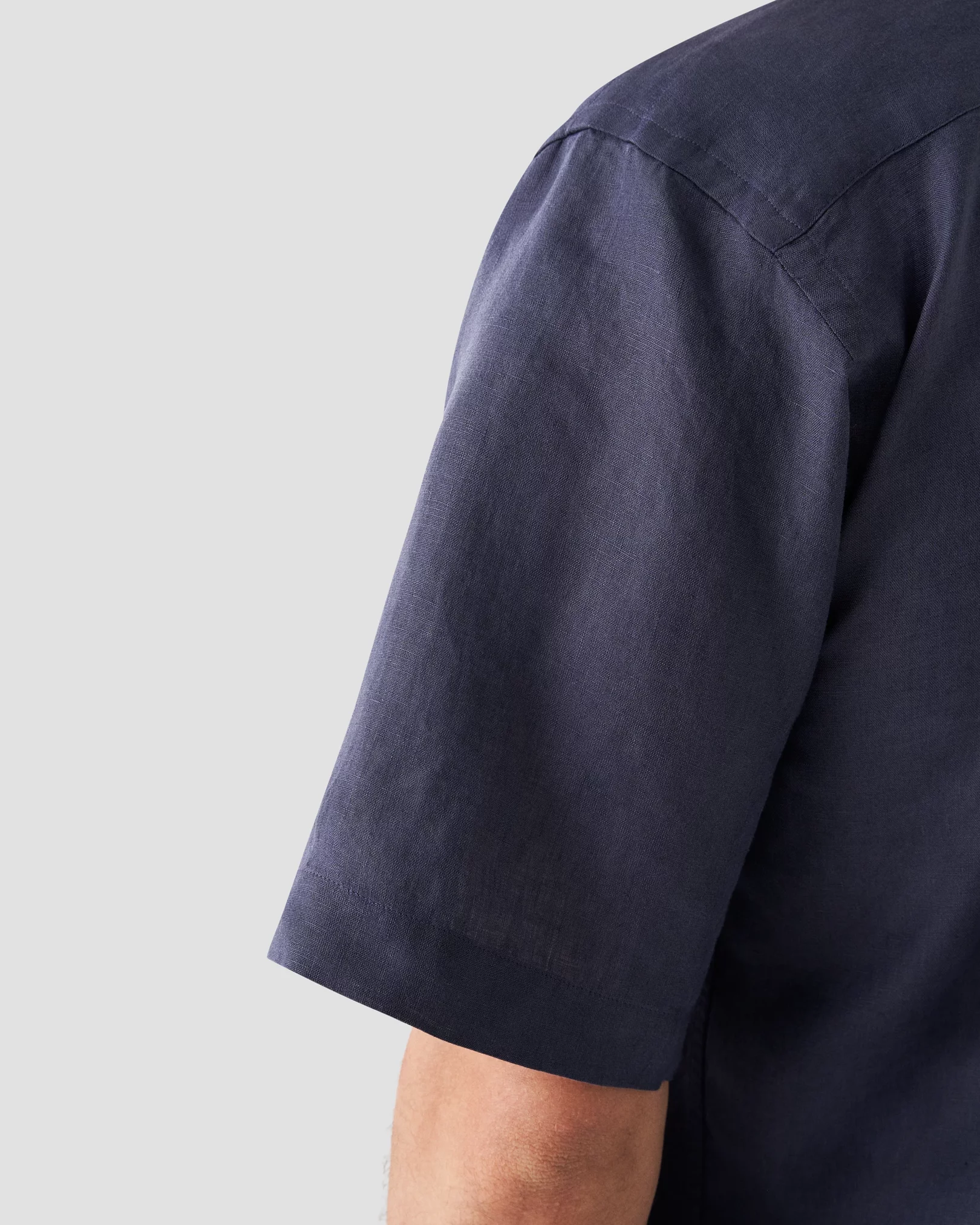 Eton - navy blue linen resort shirt