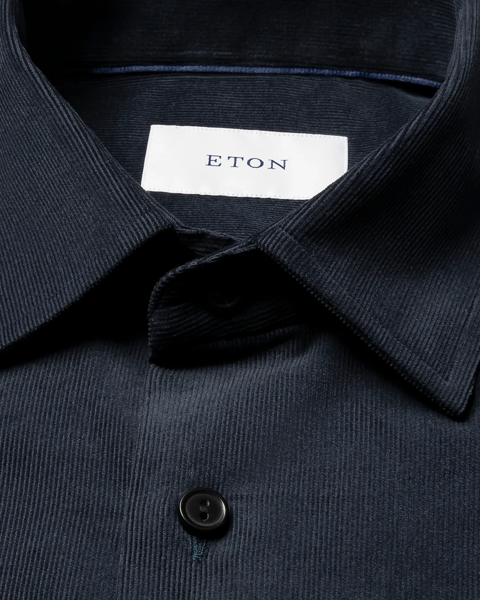Eton - solid corduroy shirt navy blue solid corduroy shirt