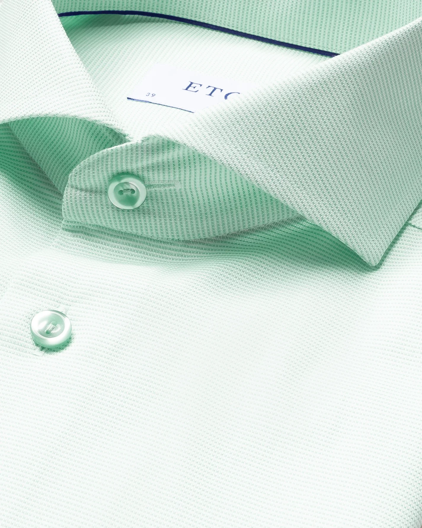 Eton - green twill shirt extreme cut away