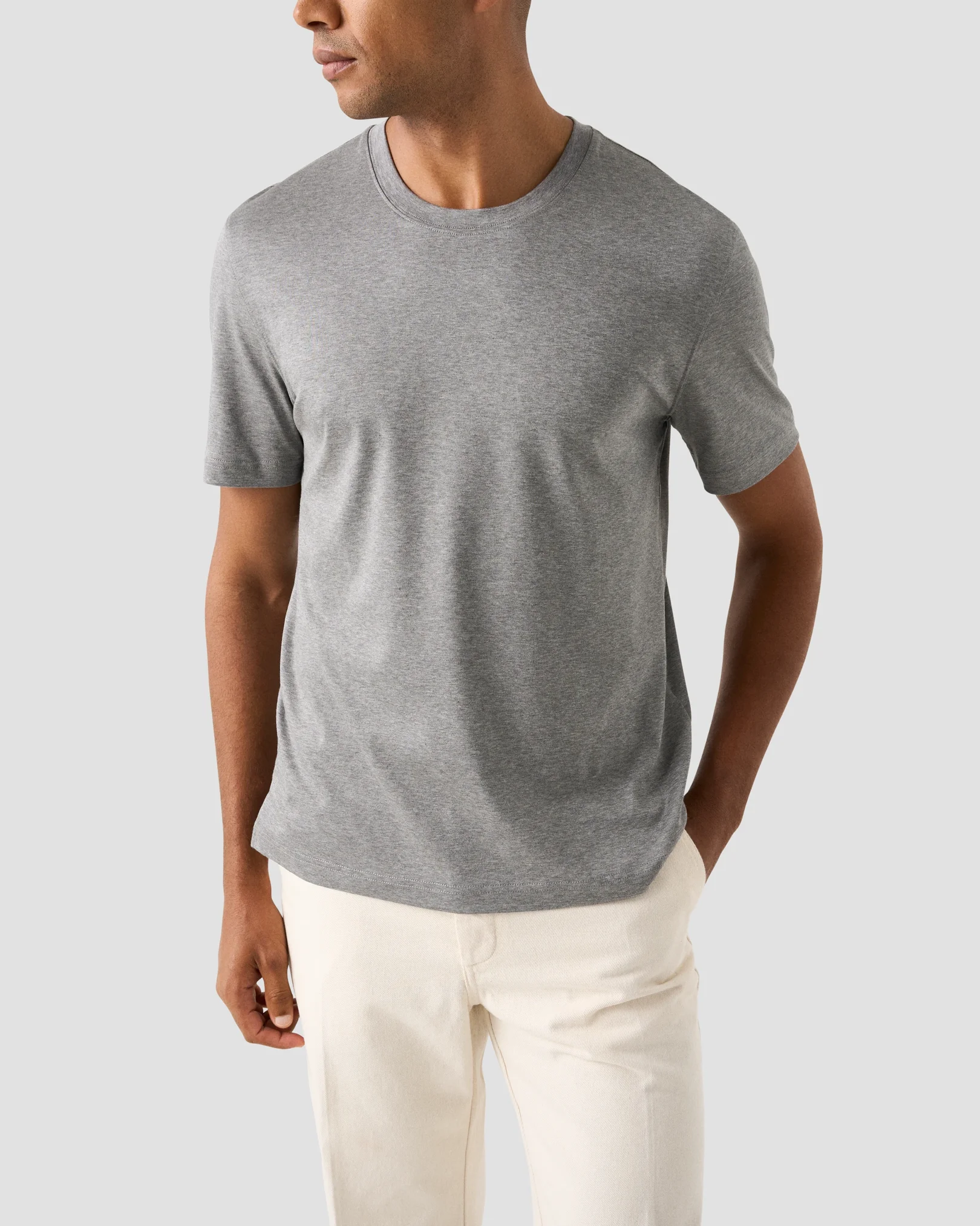 Eton - light grey neckrib t shirt