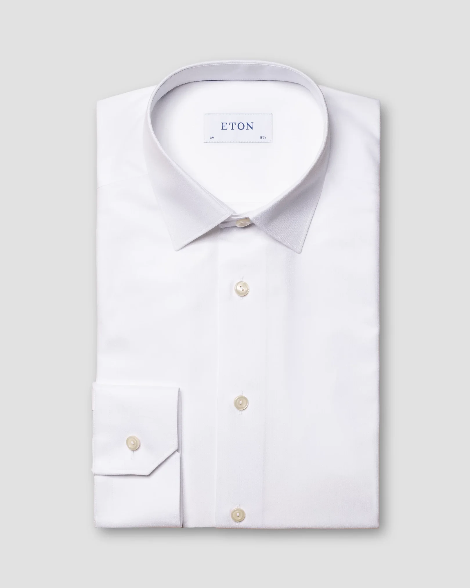 Eton - white signature twill semi solid