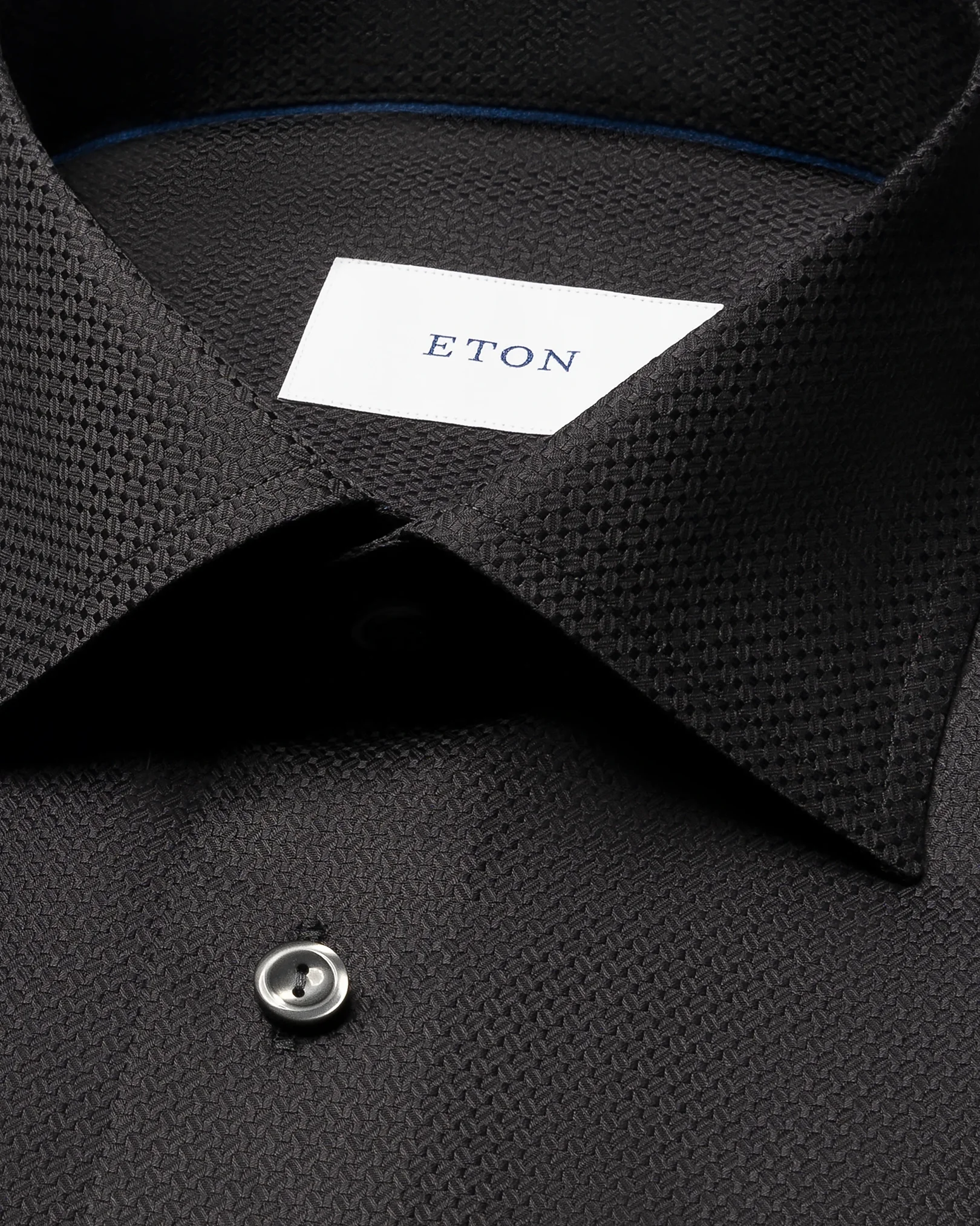 Eton - black semi solid dobby shirt