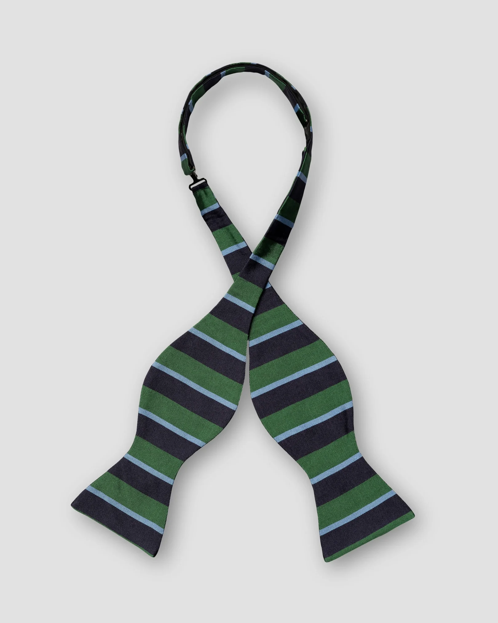 Eton - striped cotton silk bow tie self 256
