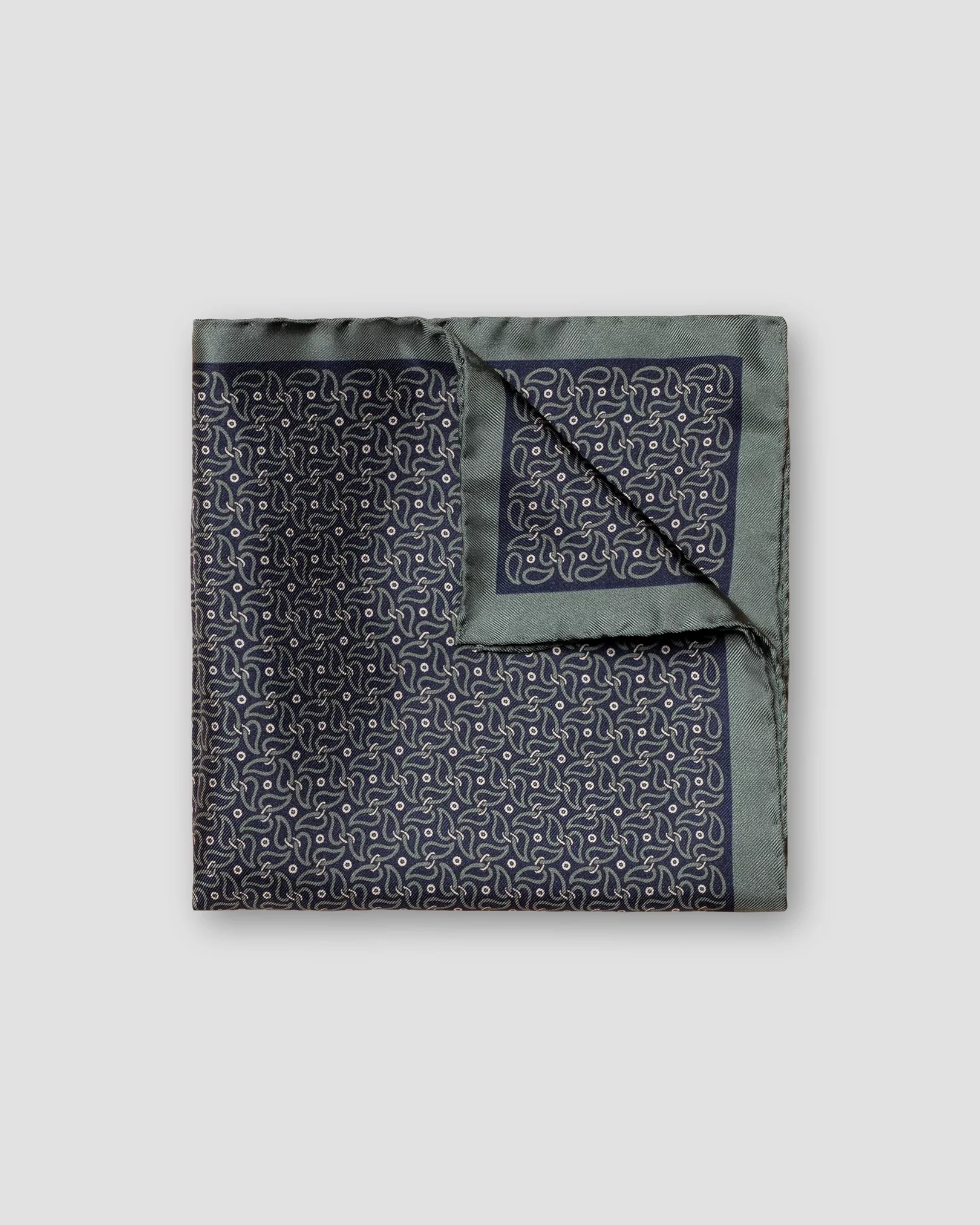 Eton - mid green fuji silk pcket square