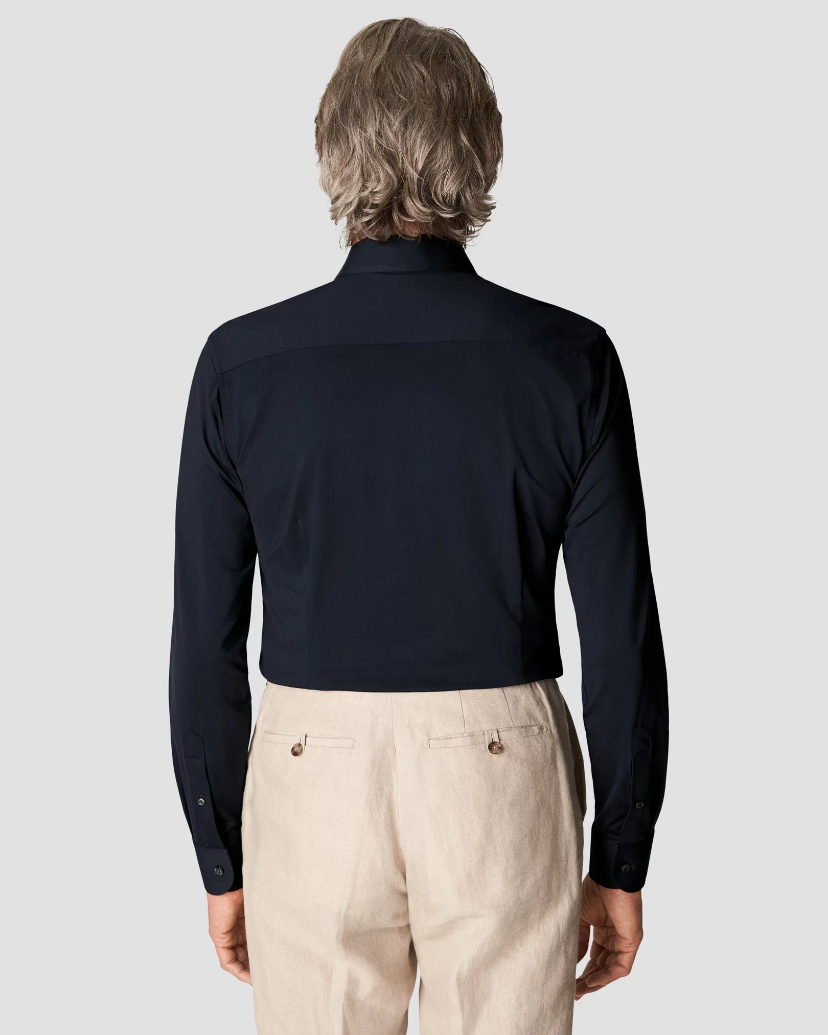 Eton - Navy Four-Way Stretch Shirt