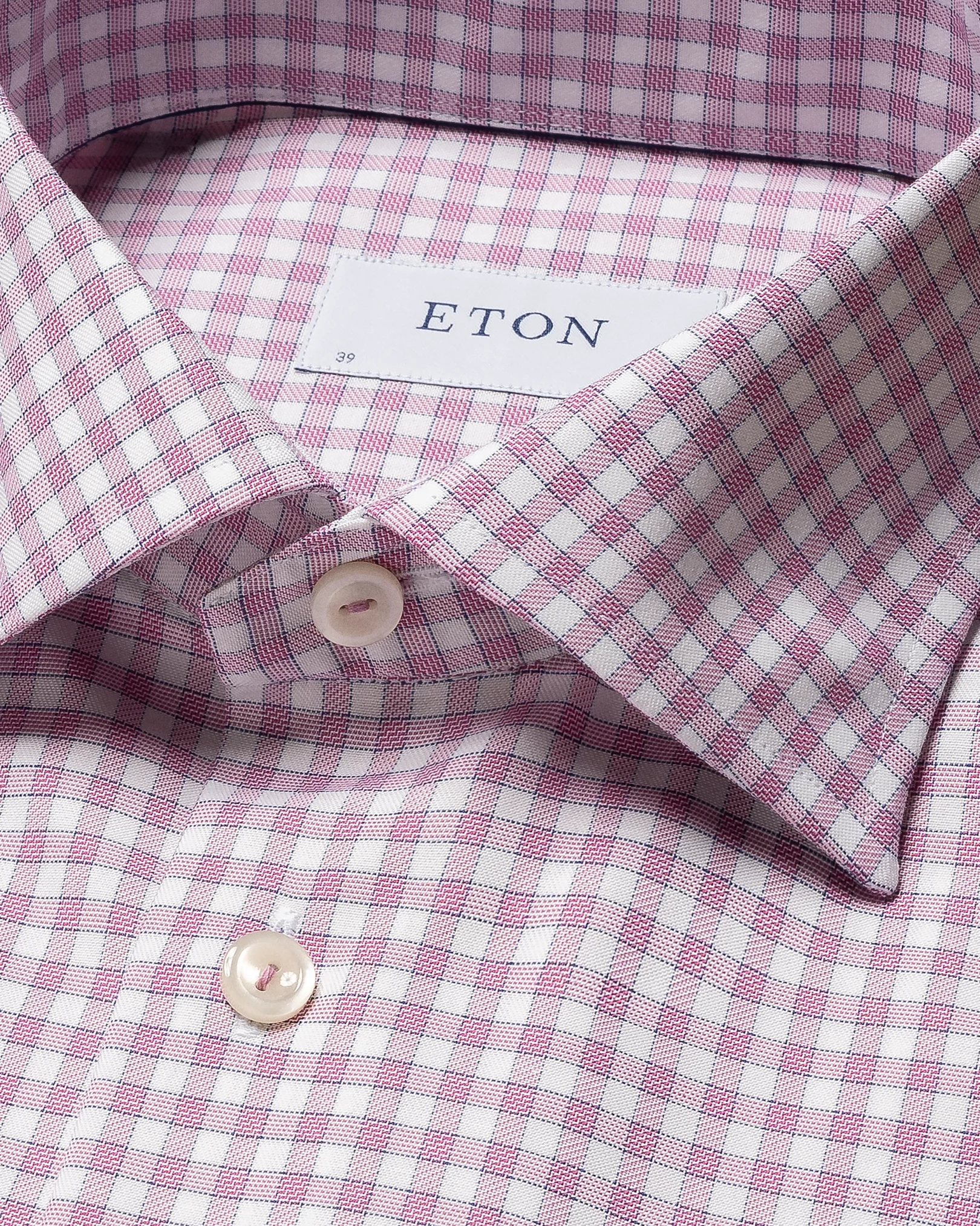 Pink Checked Signature Twill Shirt - Eton