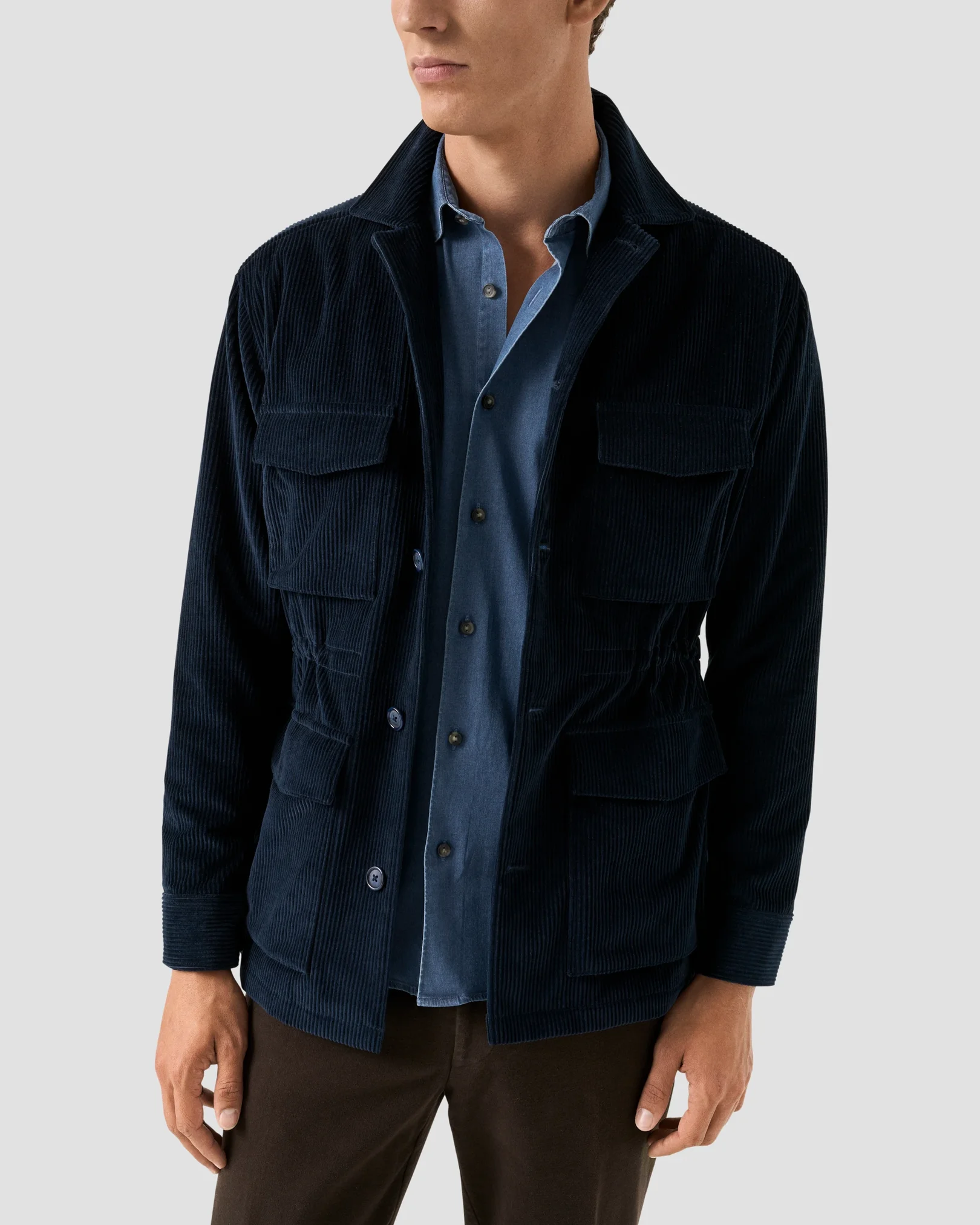 Eton - dark wash denim stretch shirt