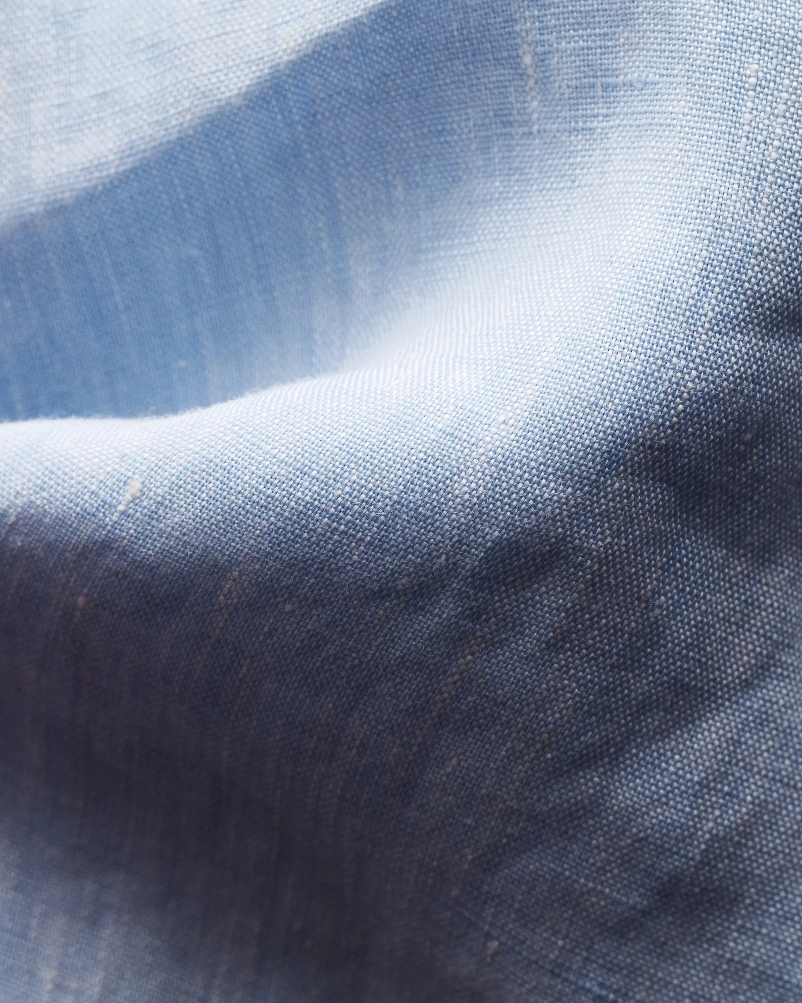 Eton - blue linen shirt wide spread collar