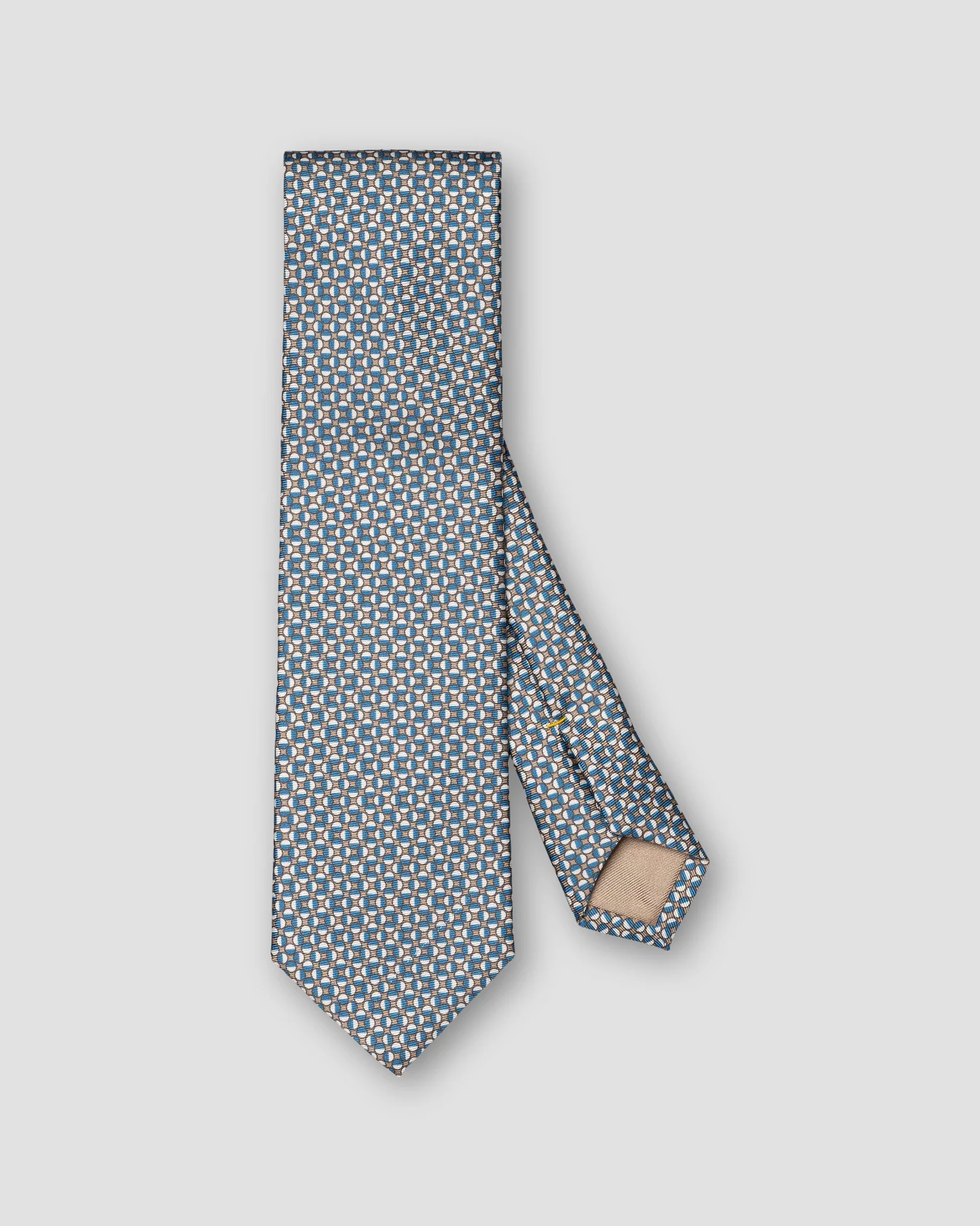 Eton - beige geometric print silk tie