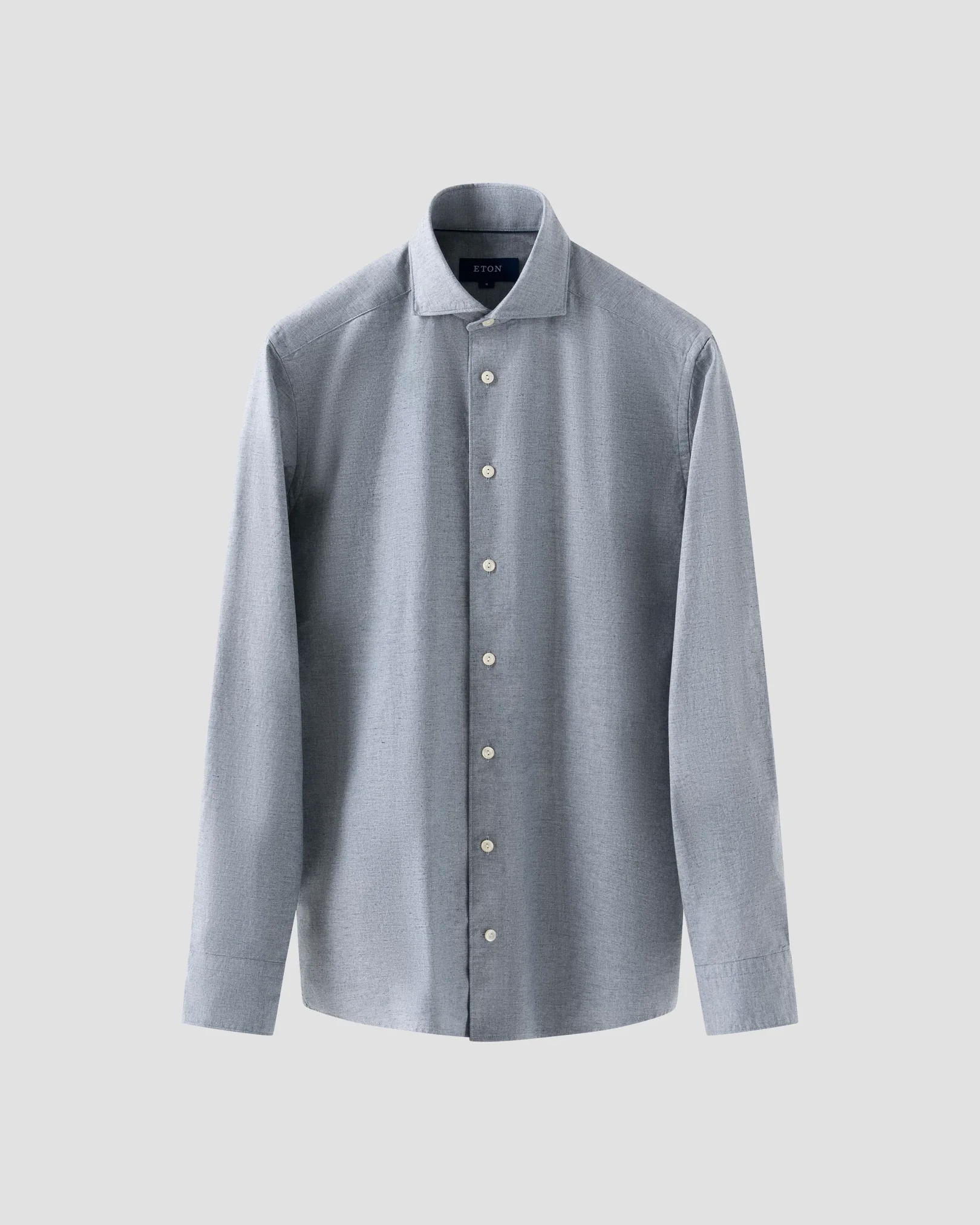 Eton - mid blue flannel wide spread shirt