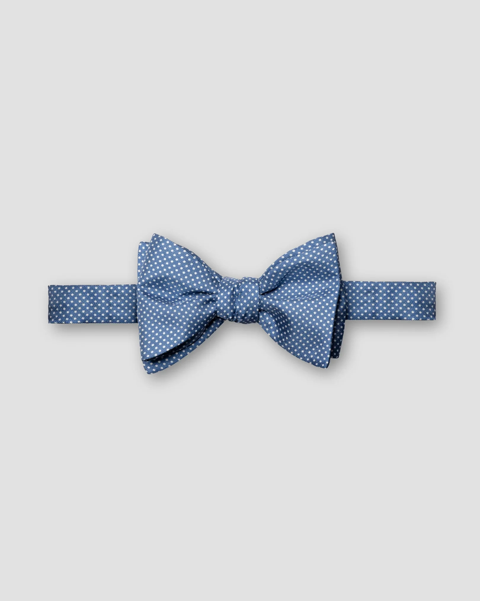 Eton - dark blue polka dot print silk bow tie self tied