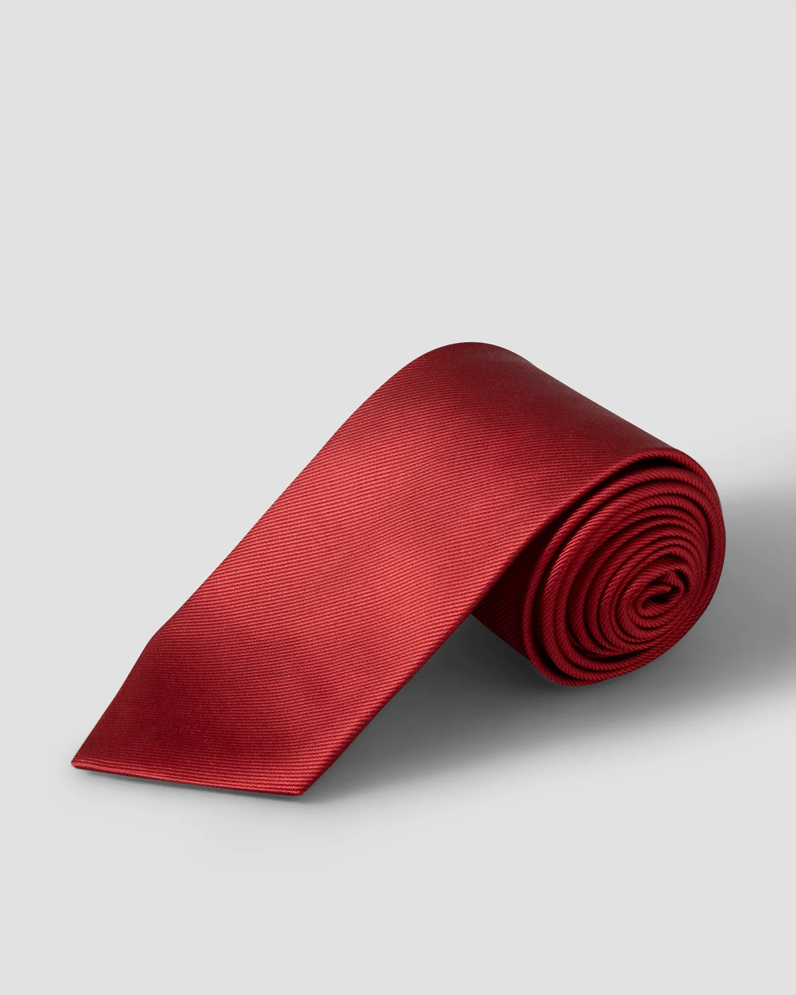 Eton - red solid silk twill tie