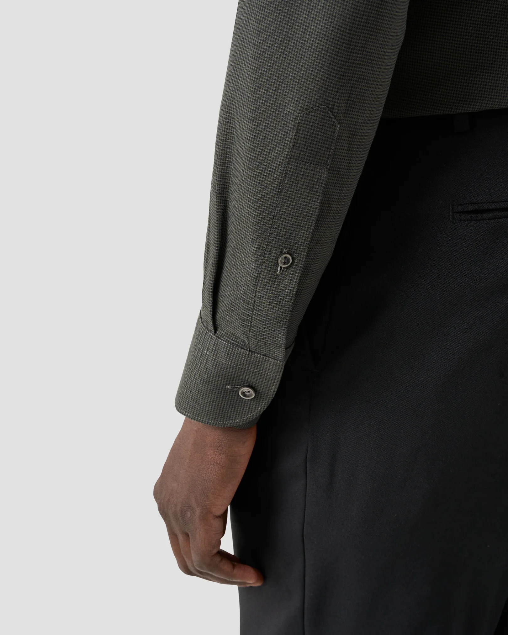 Eton - micro check signature flannel shirt wide spread