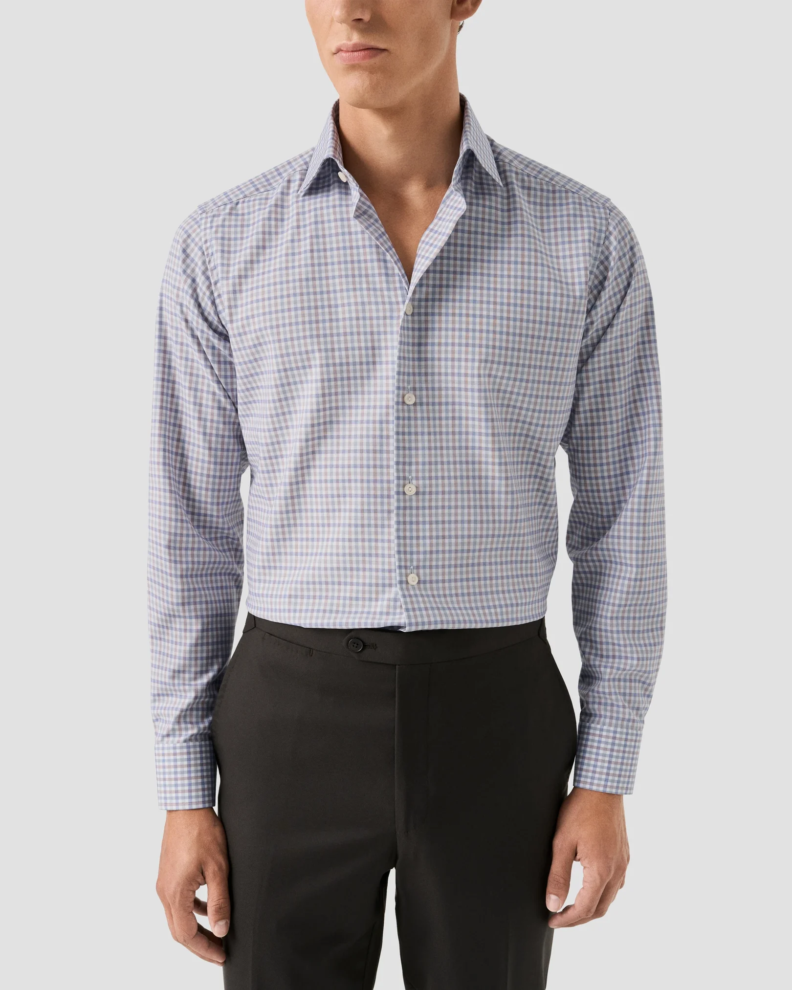 Eton - three color check twill shirt 256