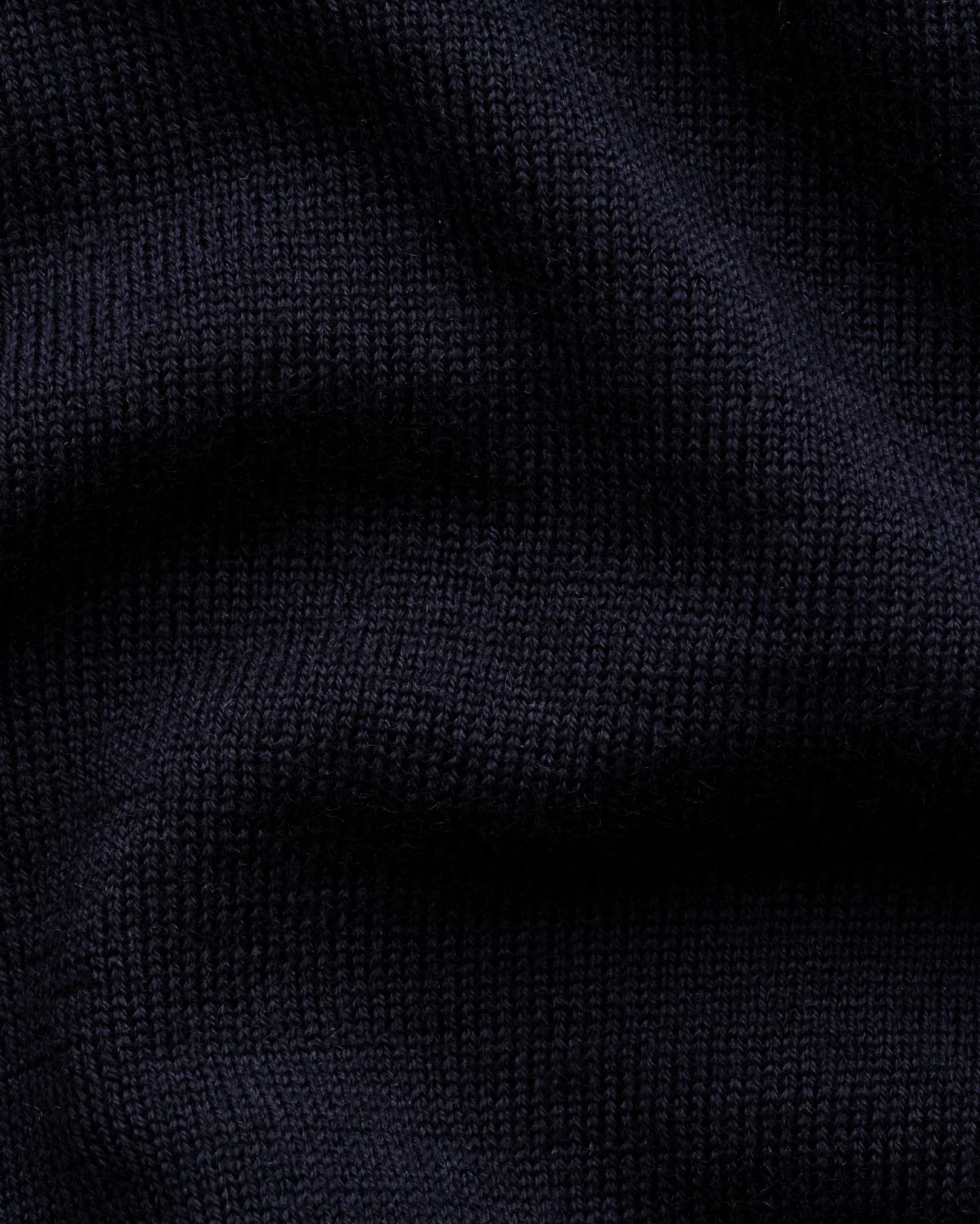 Eton - navy blue merino fine knit polo shirt
