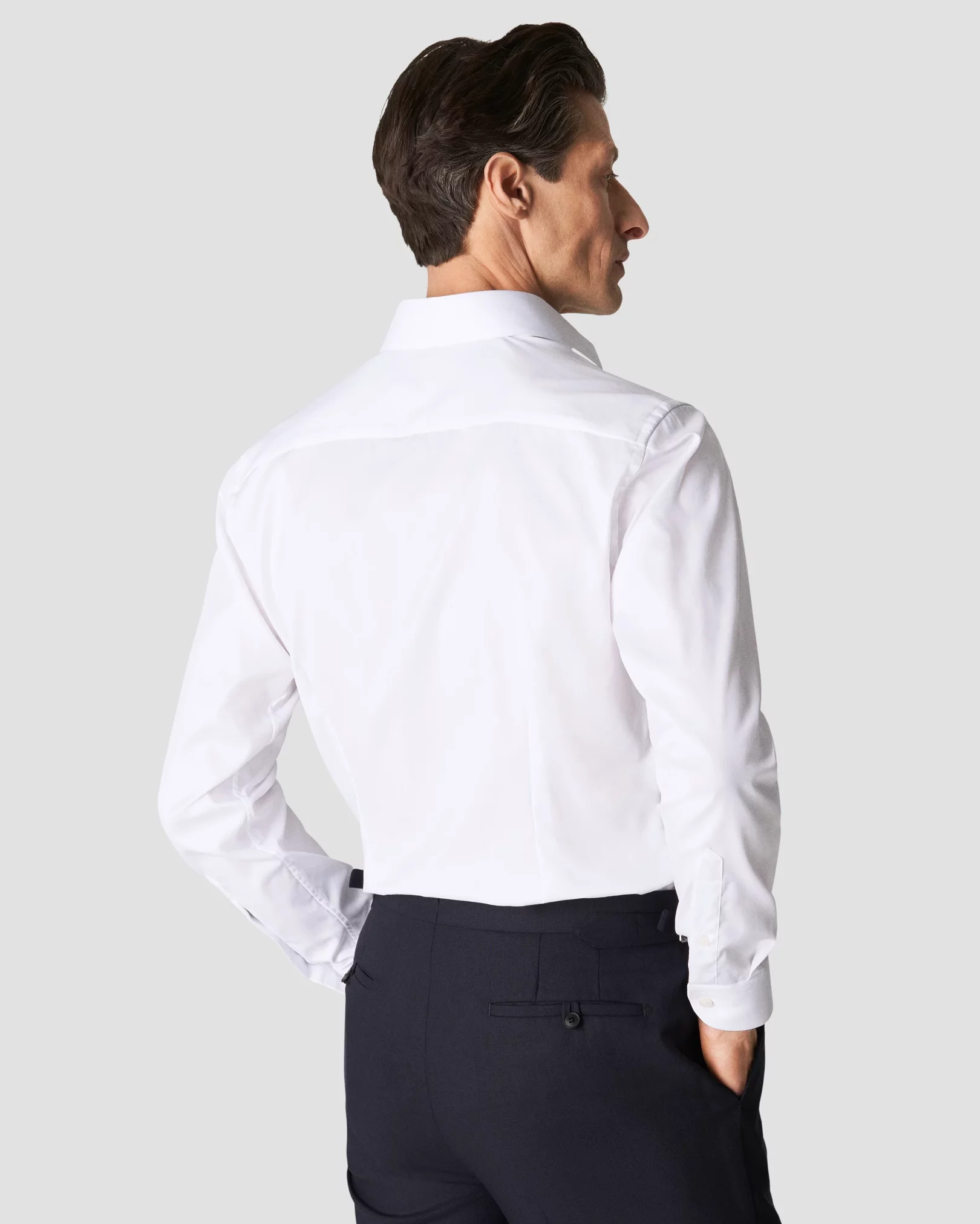 Eton - white signature twill wide spread rounded