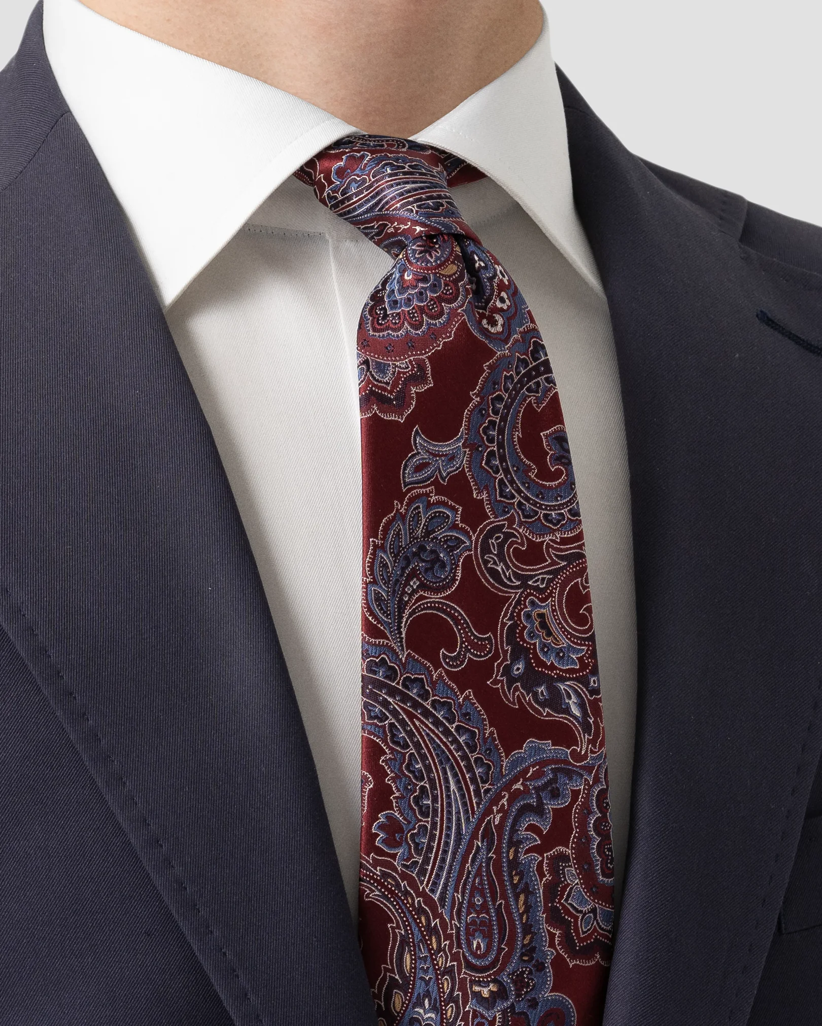 Eton - Red Jacquard Paisley Tie