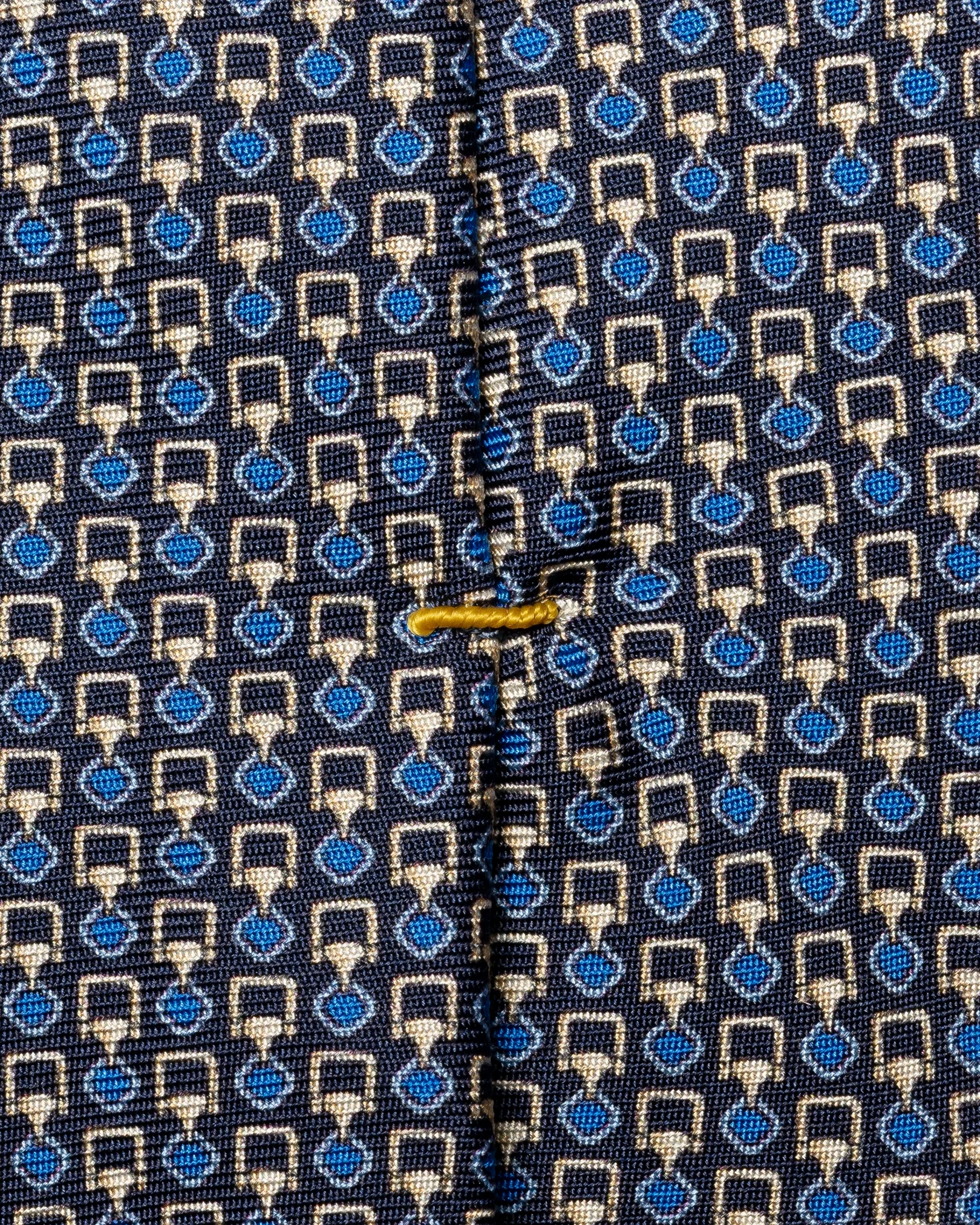 Eton - geometric print silk tie navy blue geometric print silk tie