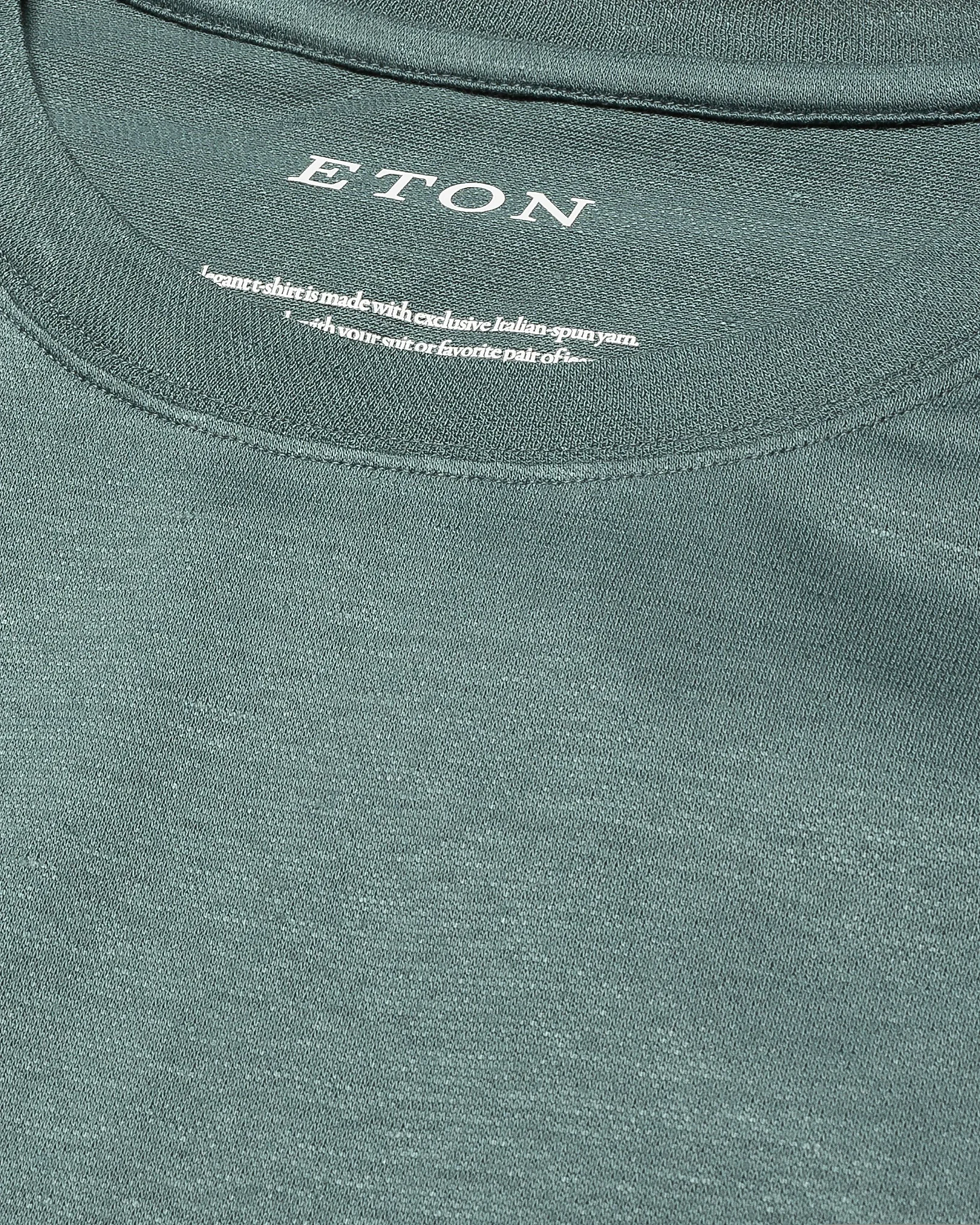 Eton - dark green pique t shirt short sleeve boxfit t shirt