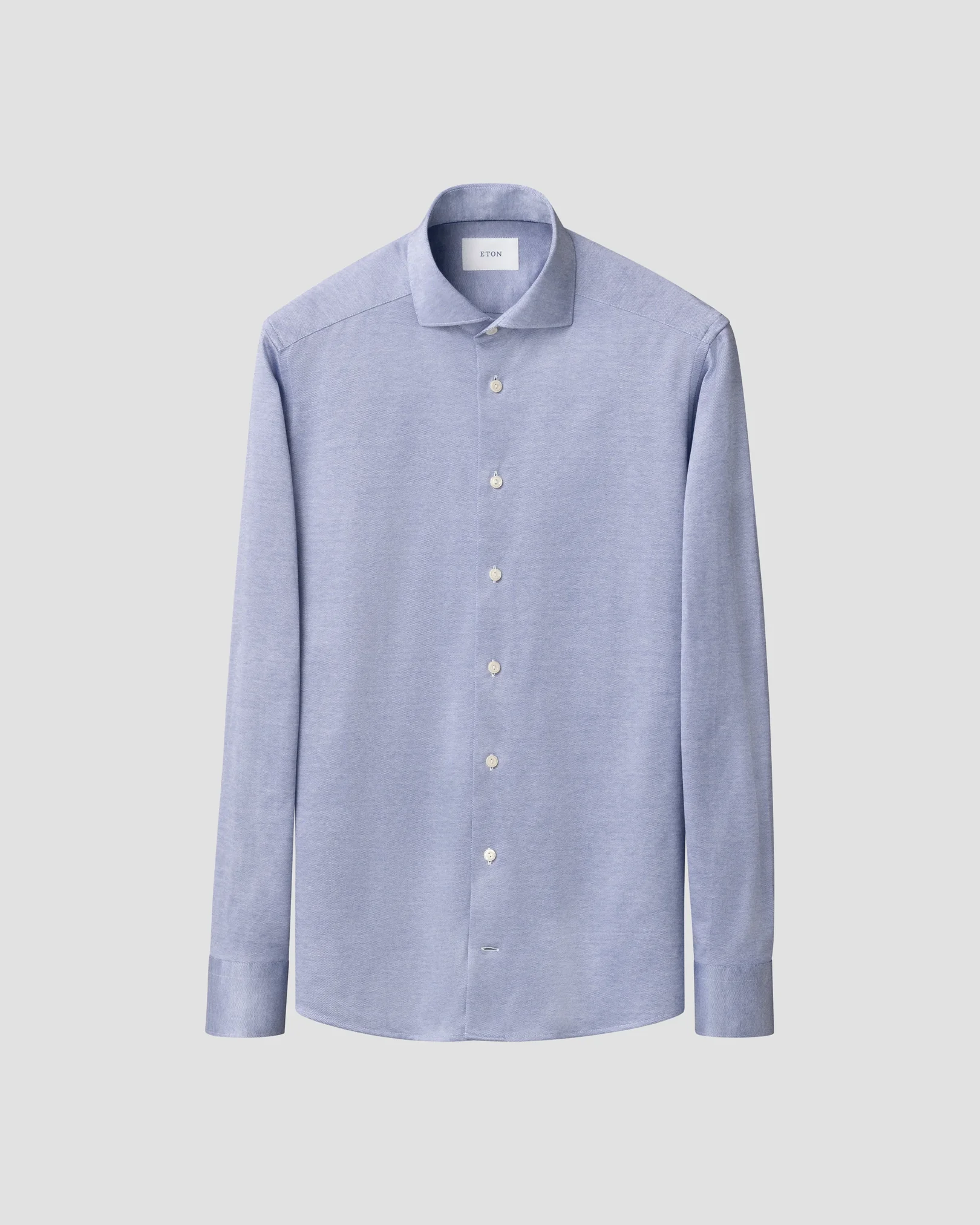 Eton - mid blue filo di scozia knit shirt