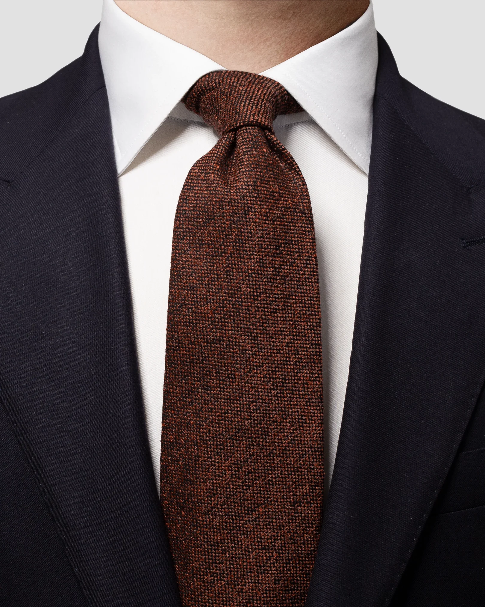 Eton - orange wool blend tie