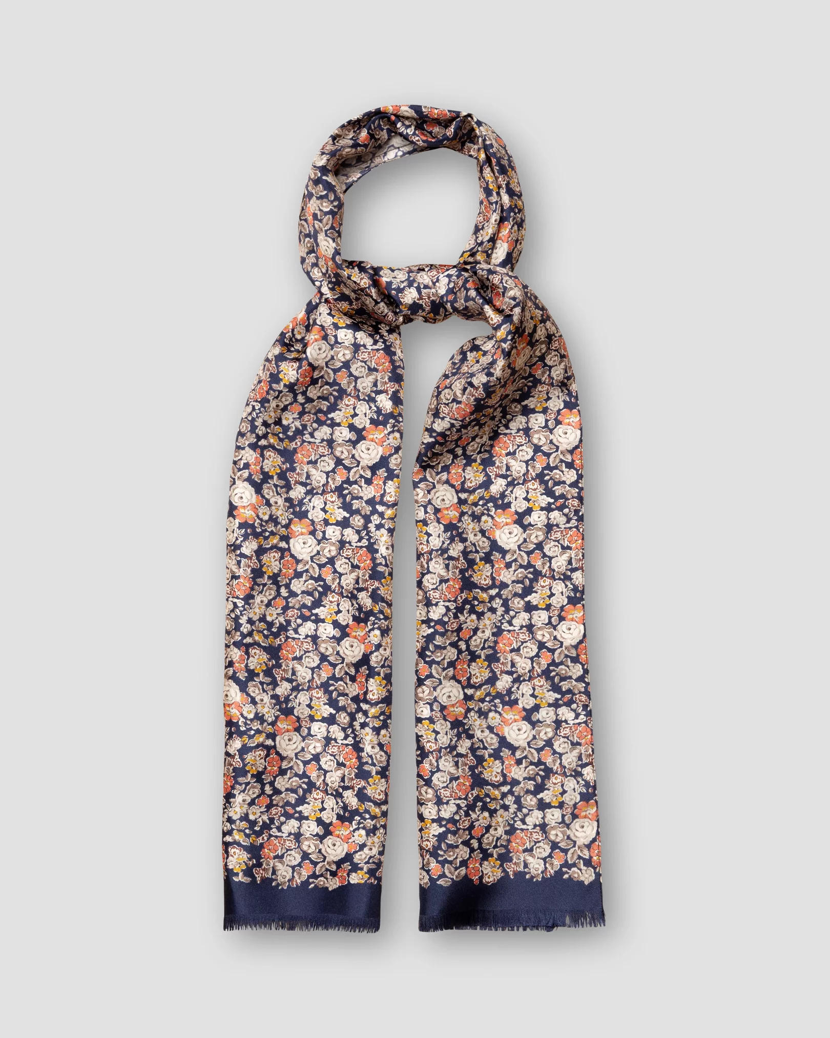 Eton - blue floral silk twill scarf
