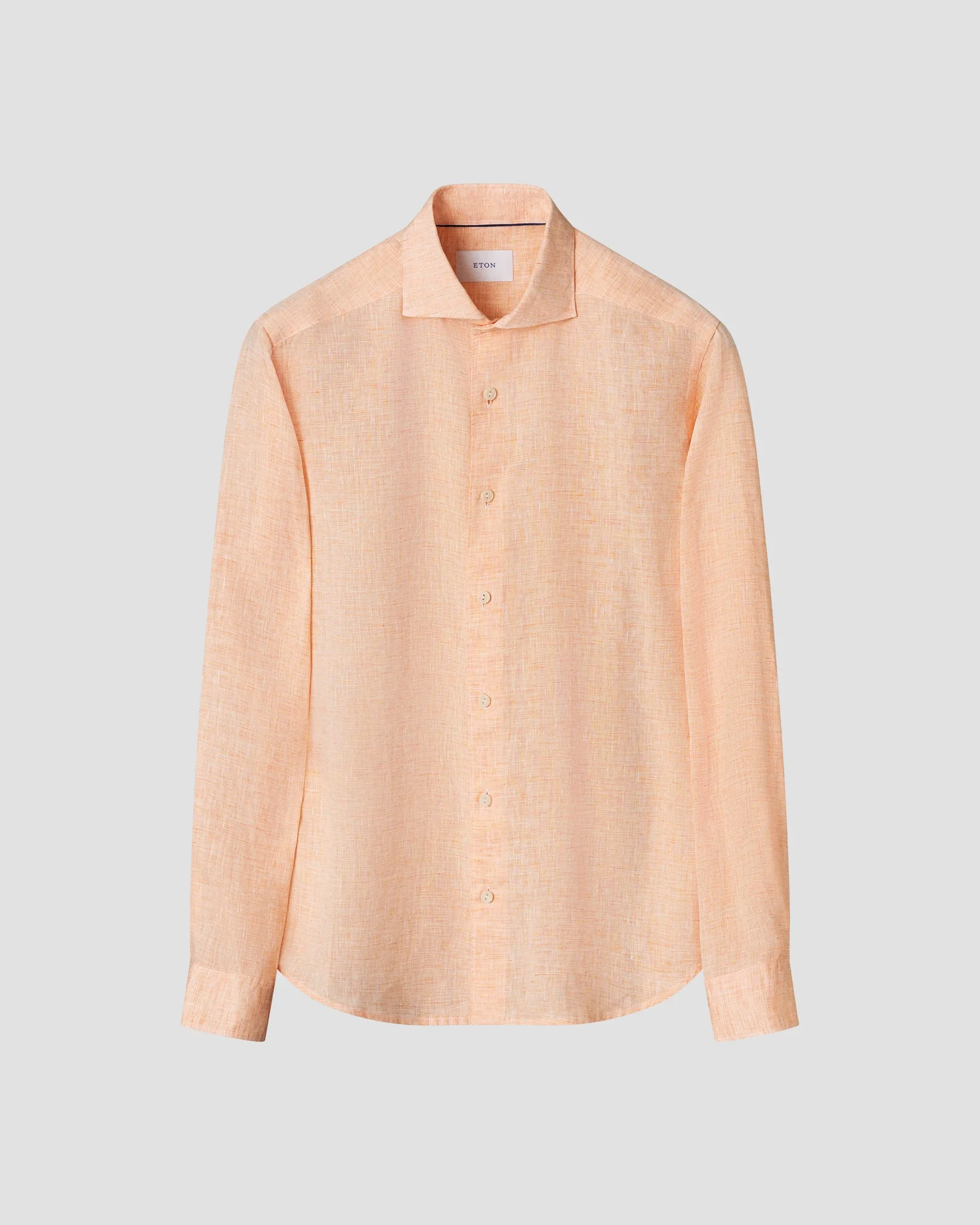 Eton - orange solid linen shirt 261