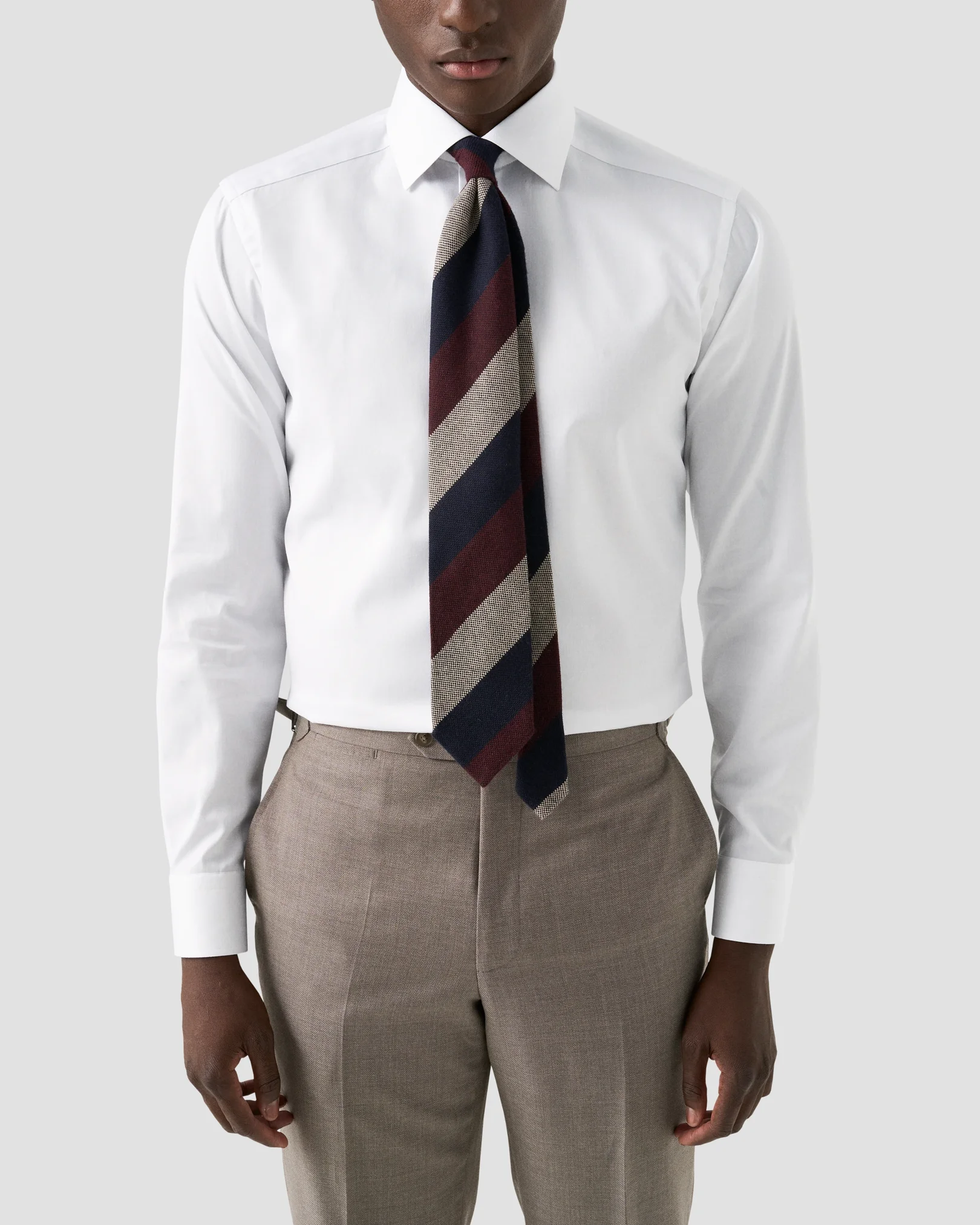 Eton - red floral effect signature twill shirt cut