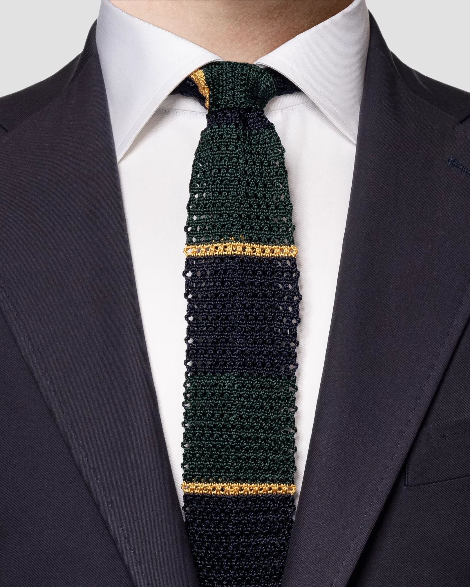 Eton - dark green knitted ivy tie