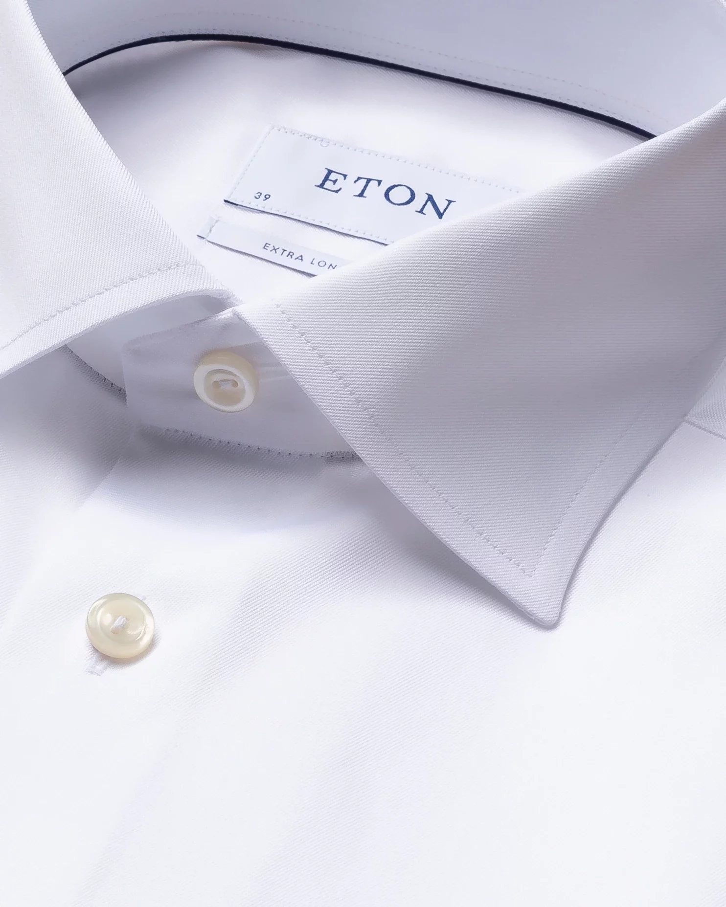 White Signature Twill Shirt – Extra Long Sleeves