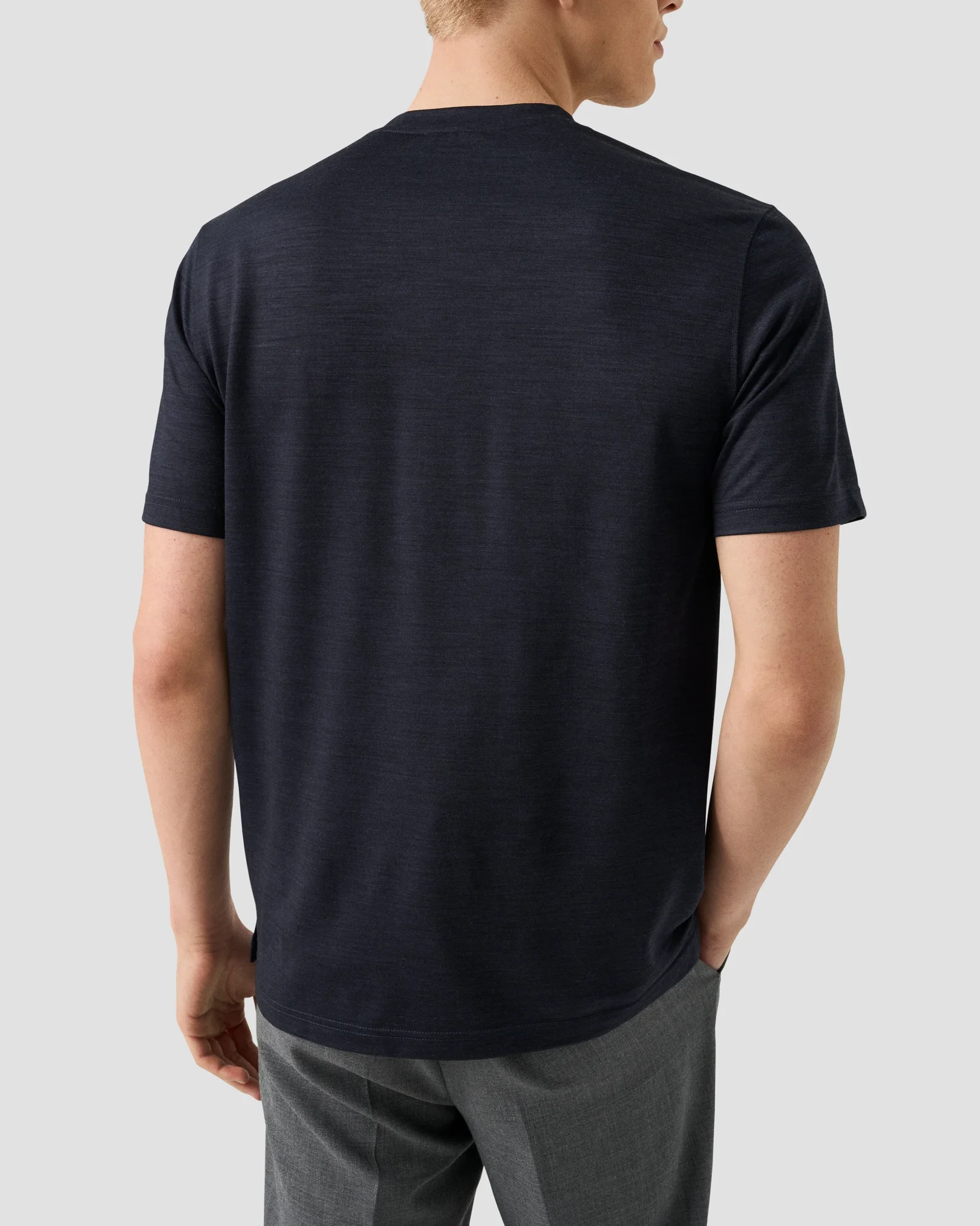Eton - merino wool lyocell t shirt navy
