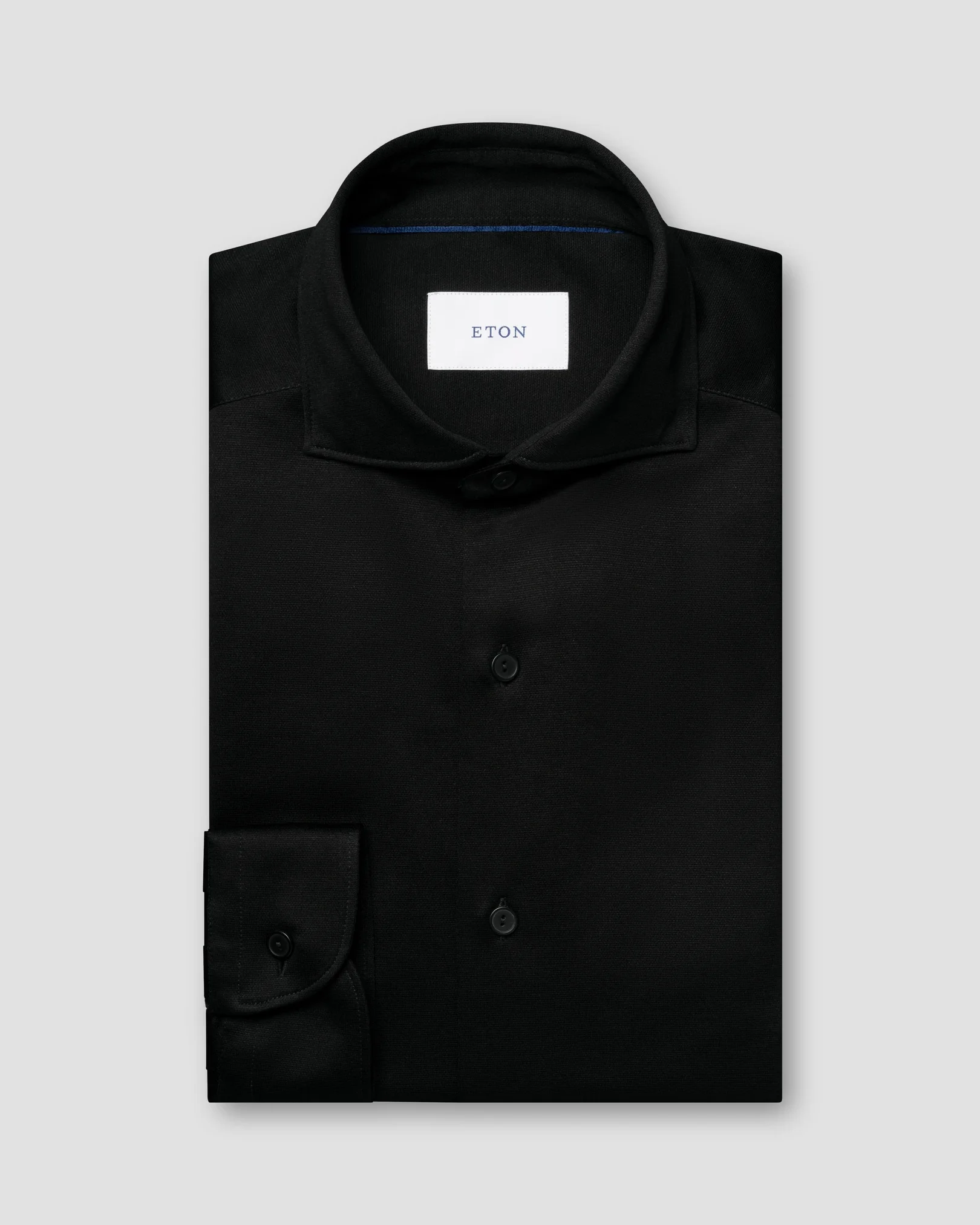 Eton - black filo di scozia jersey shirt