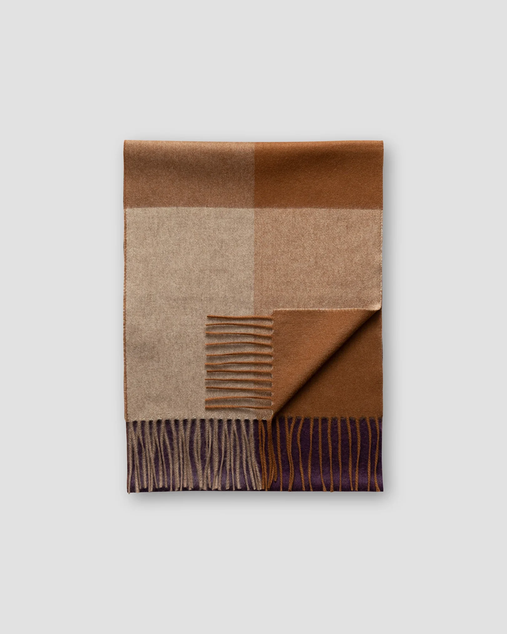 Eton - beige block color luxury cashmere scarf