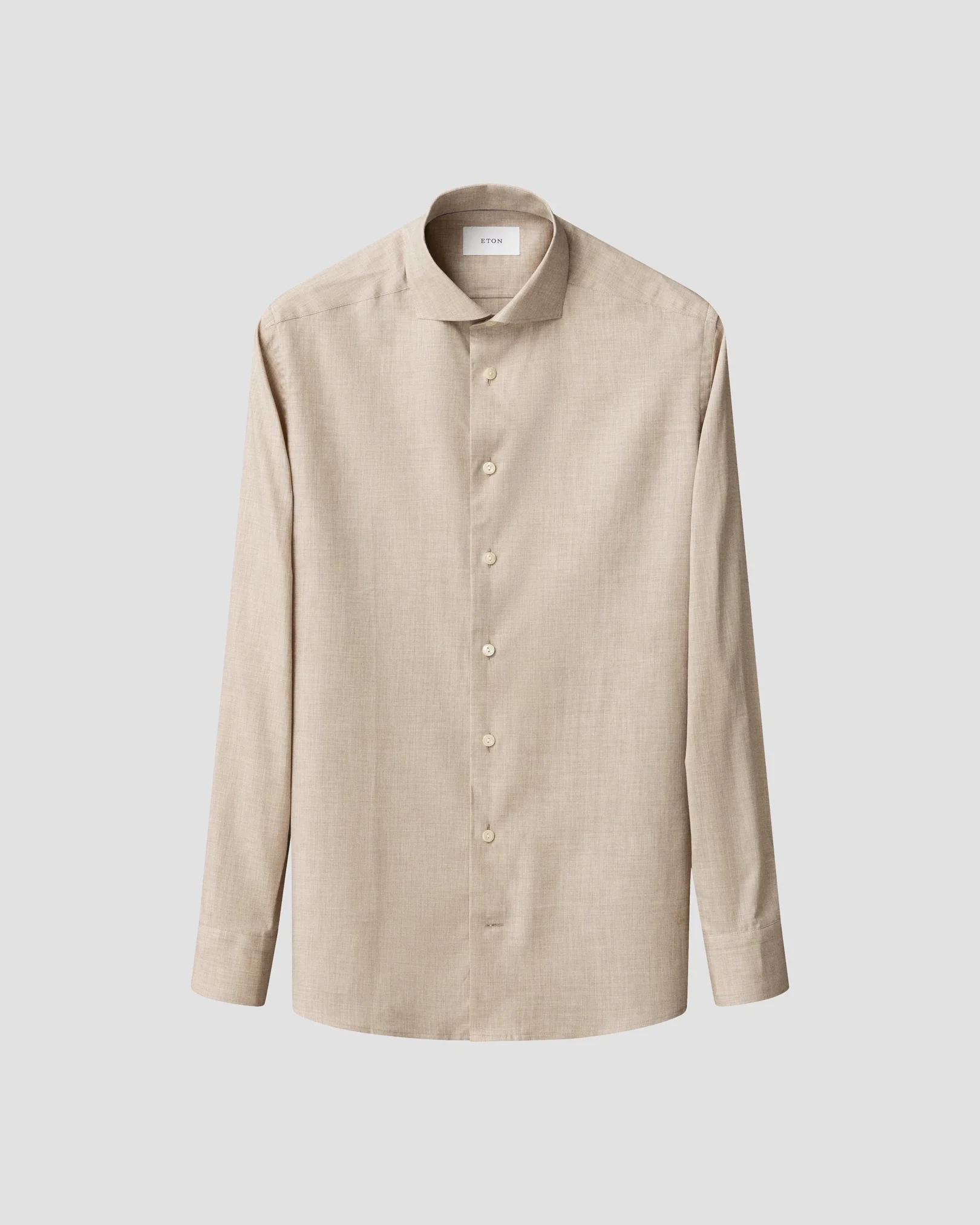 Eton - solid signature flannel shirt wide spread rounded single