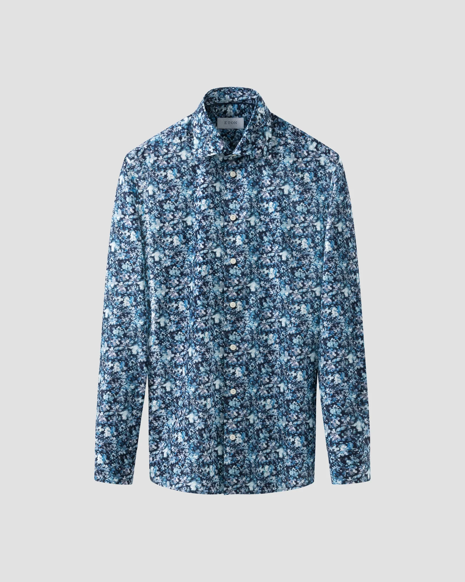 Eton - navy blue floral signature twill shirt