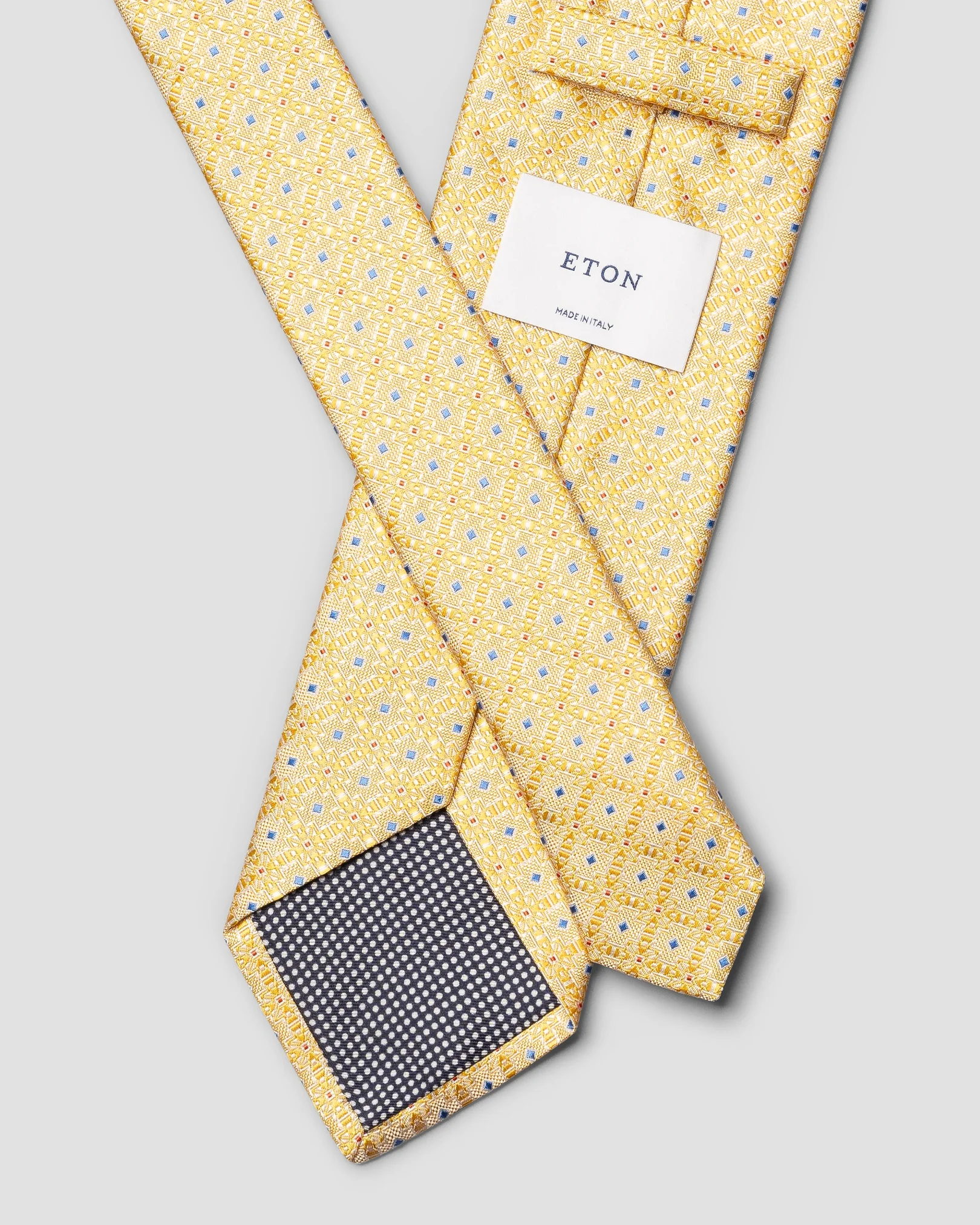 Eton - yellow medallion woven silk tie