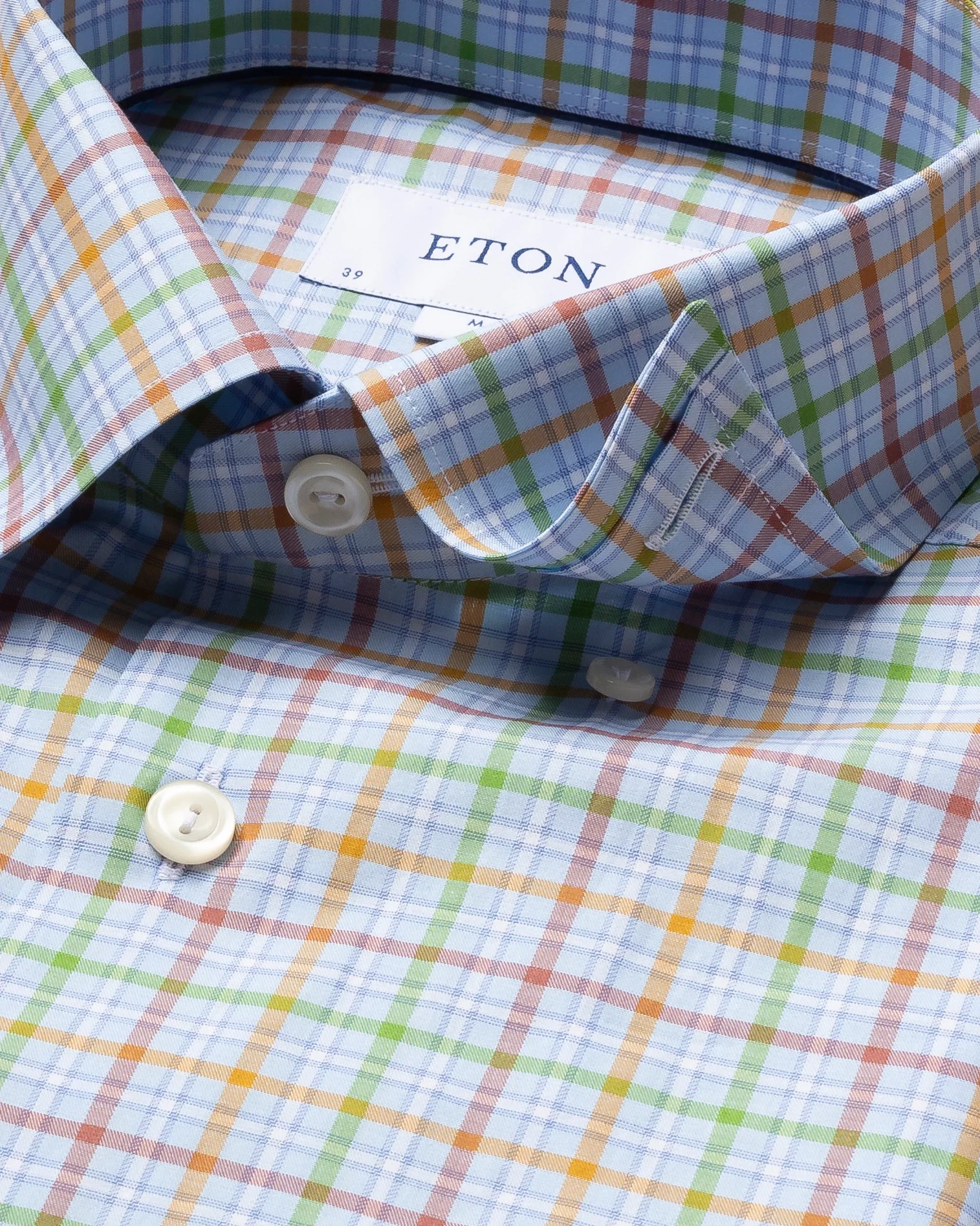 Eton - multi colored checks fine twill shirt
