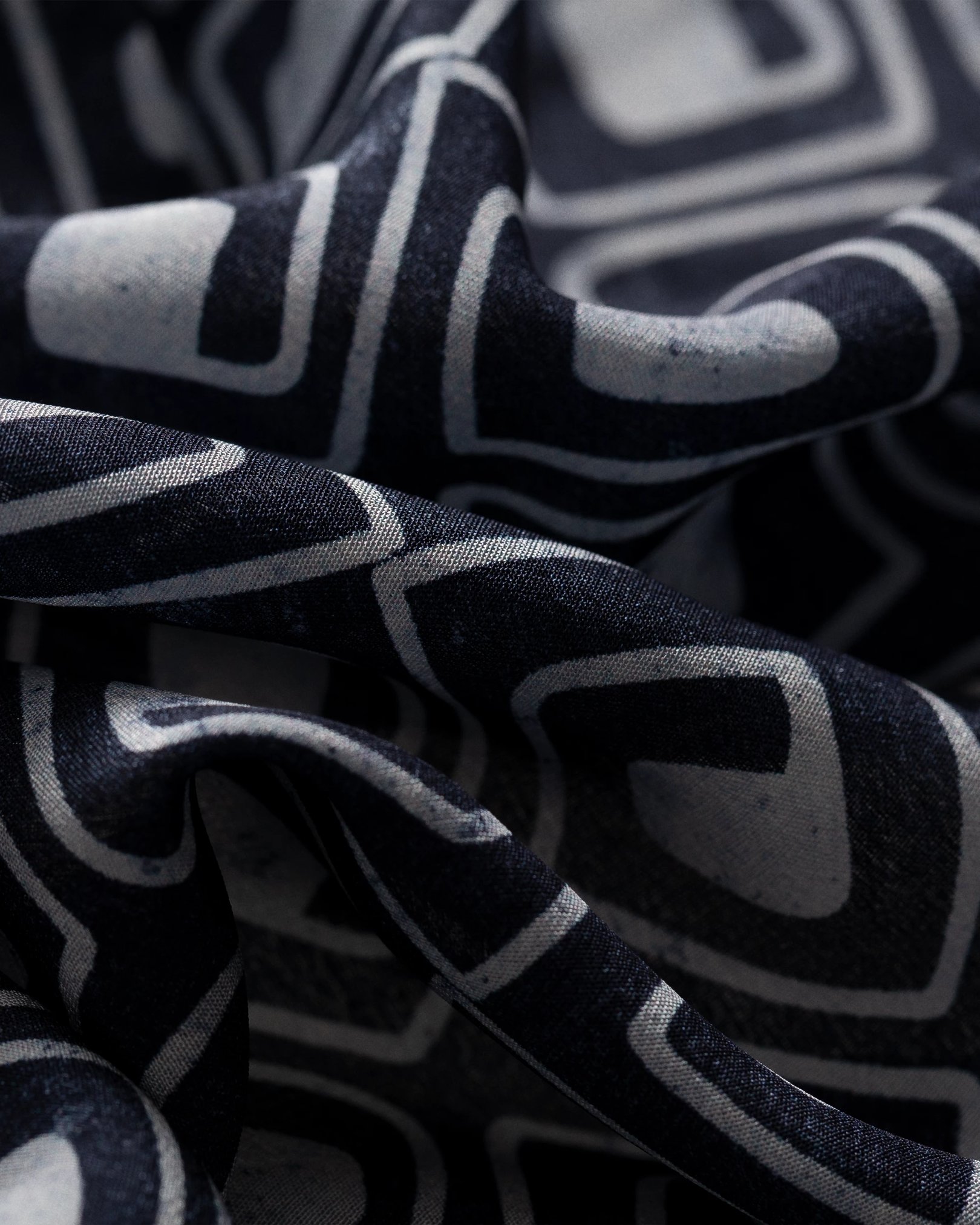 Eton - black block print bandana