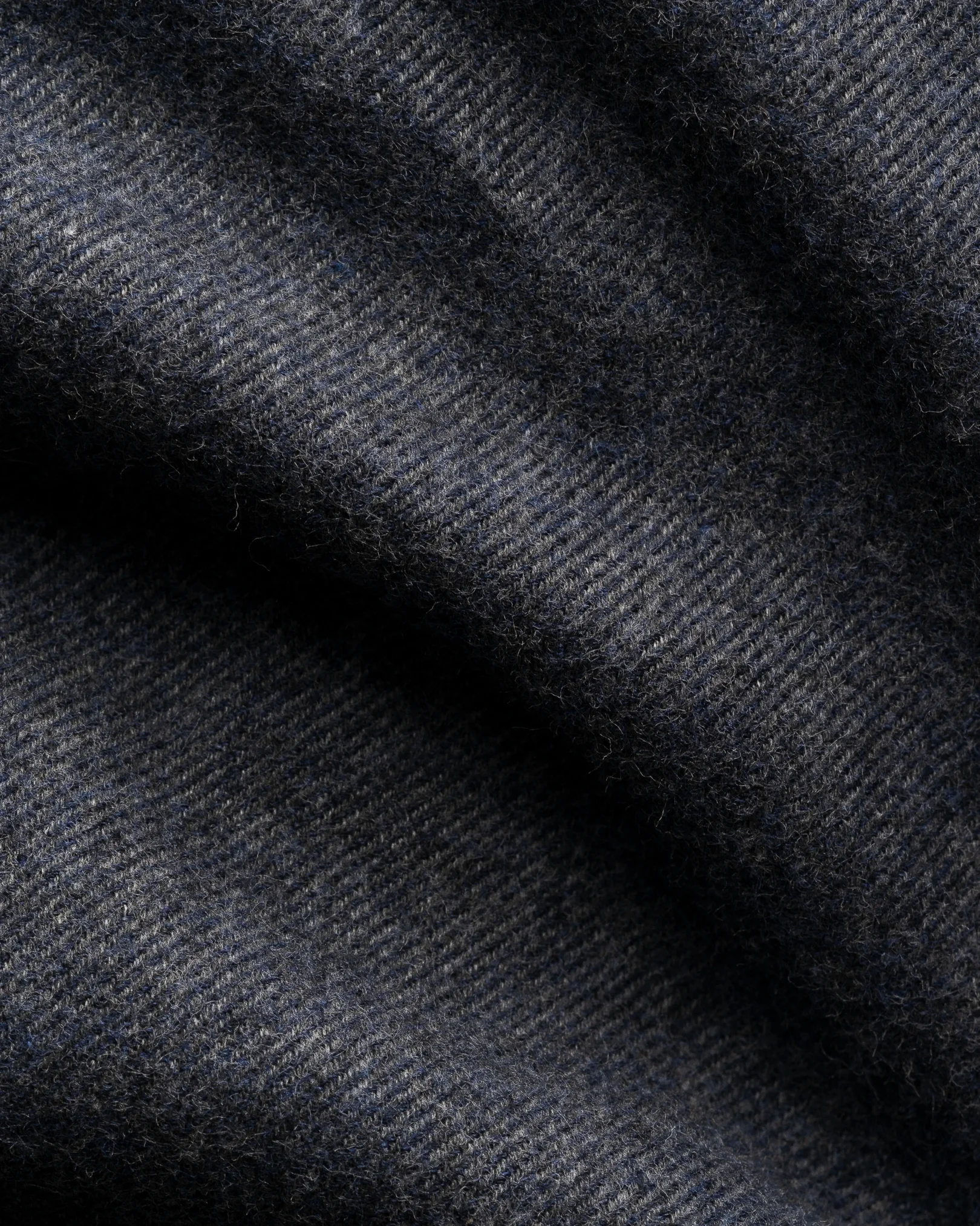 Eton - dark blue solid flannel shirt