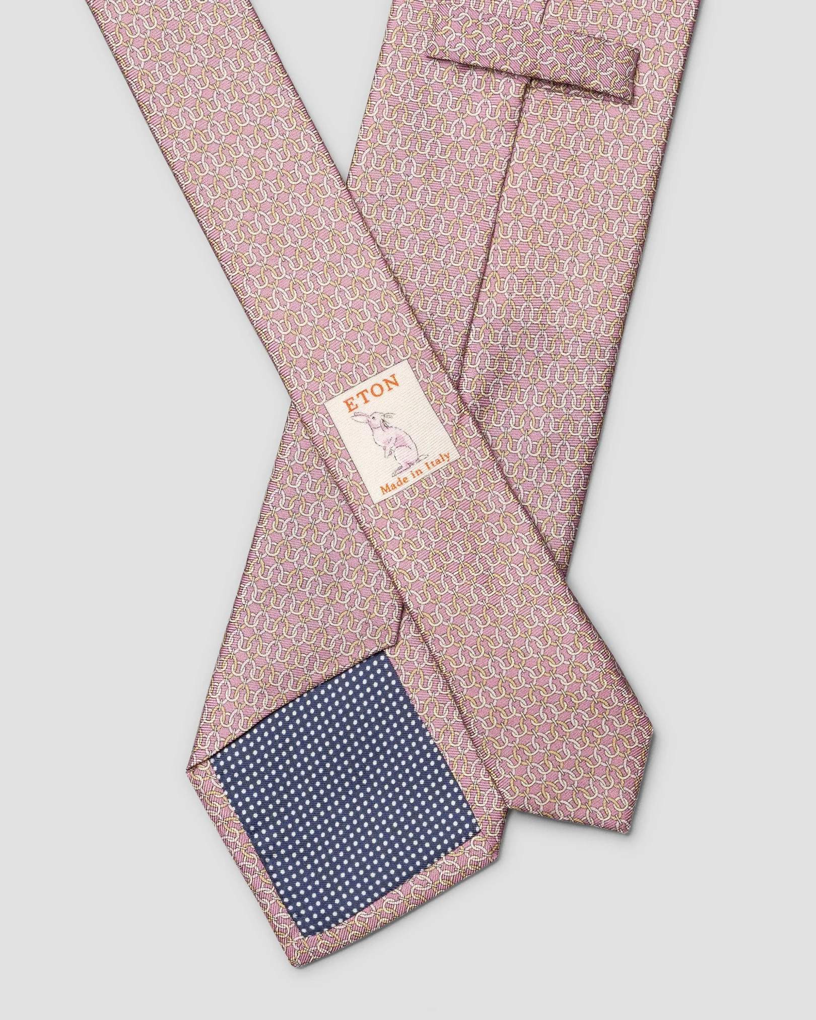 Eton - geometric print silk tie pink geometric print silk tie