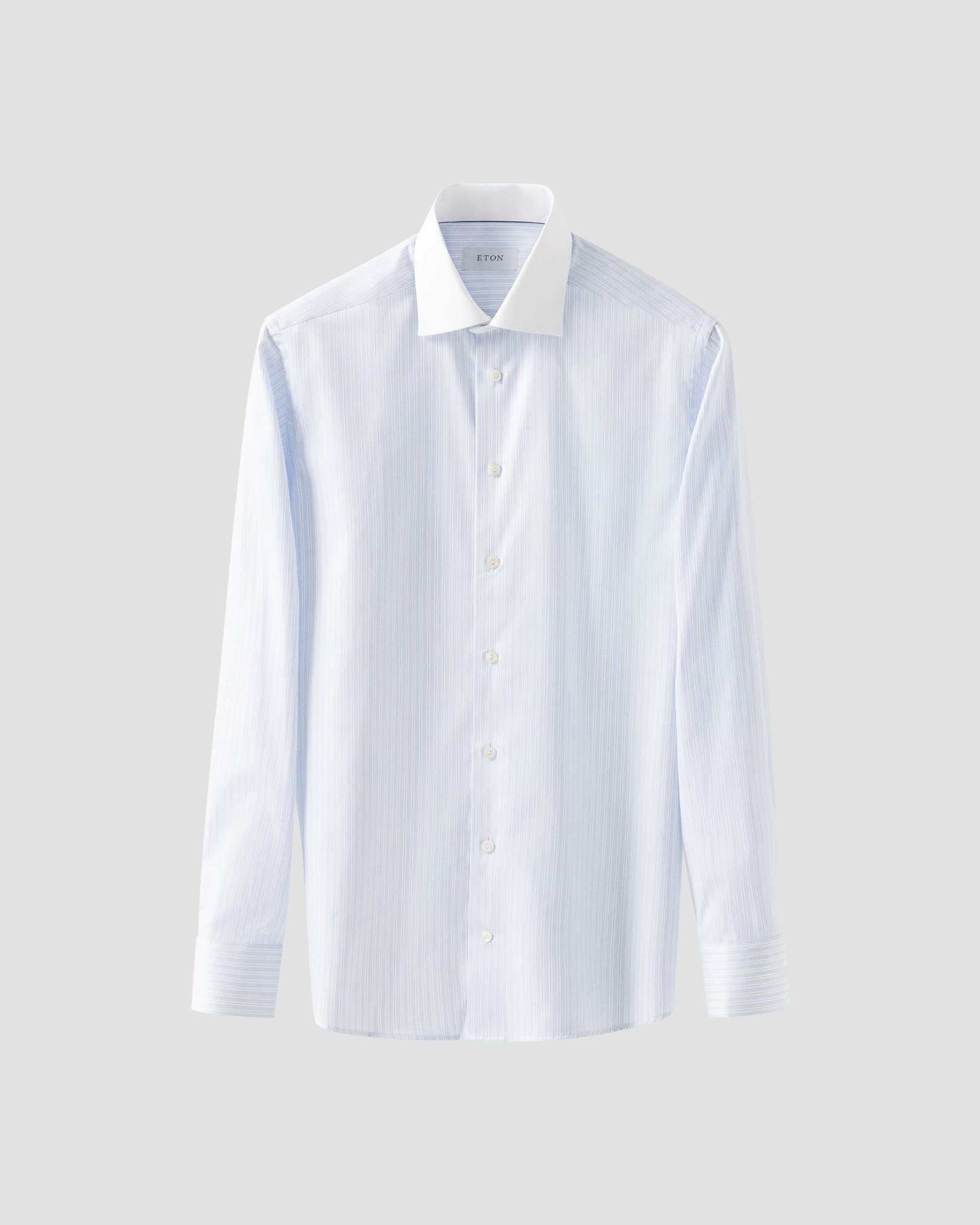 Eton - light blue striped signature twill shirt