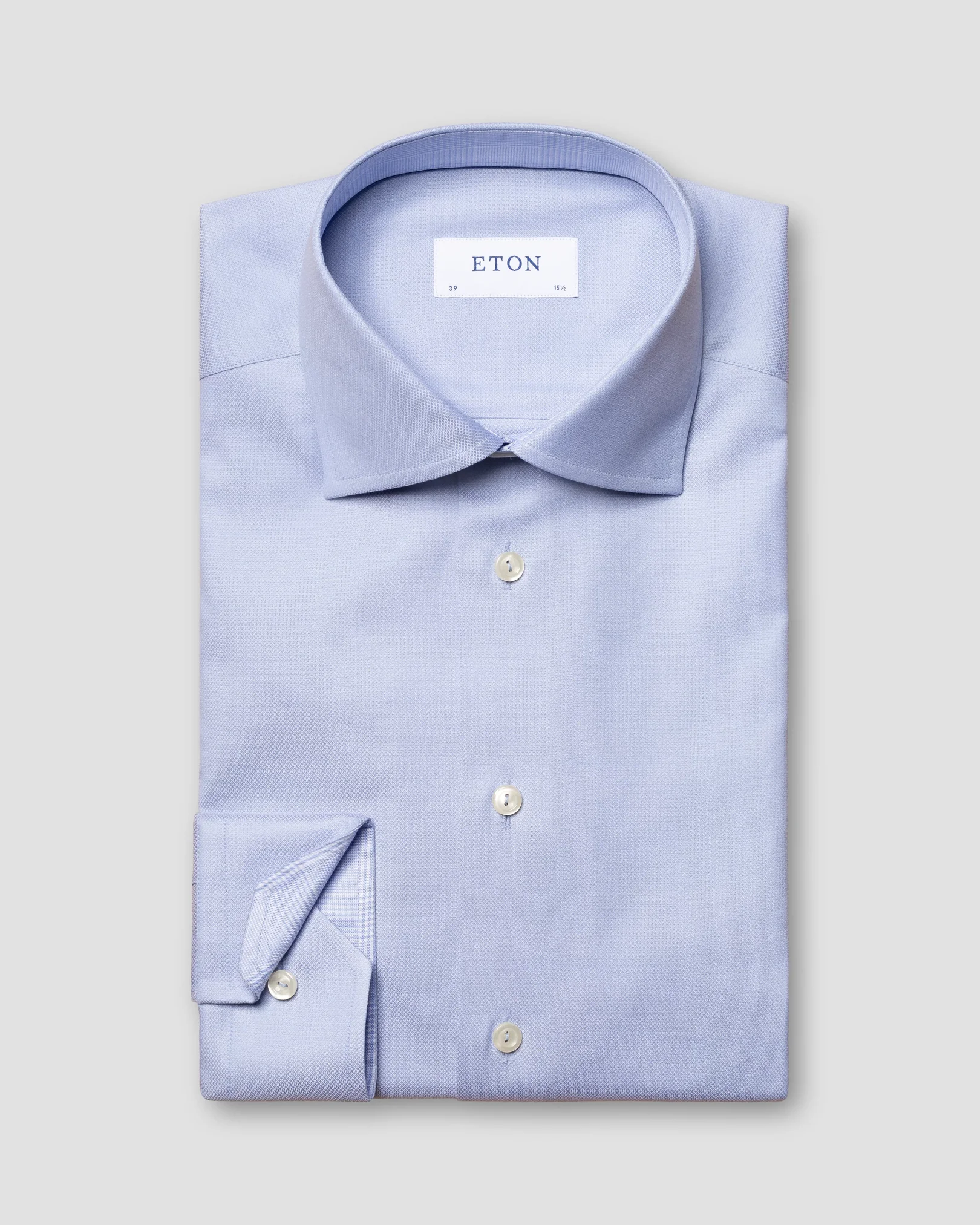 Eton - light blue cotton lyocell stretch shirt