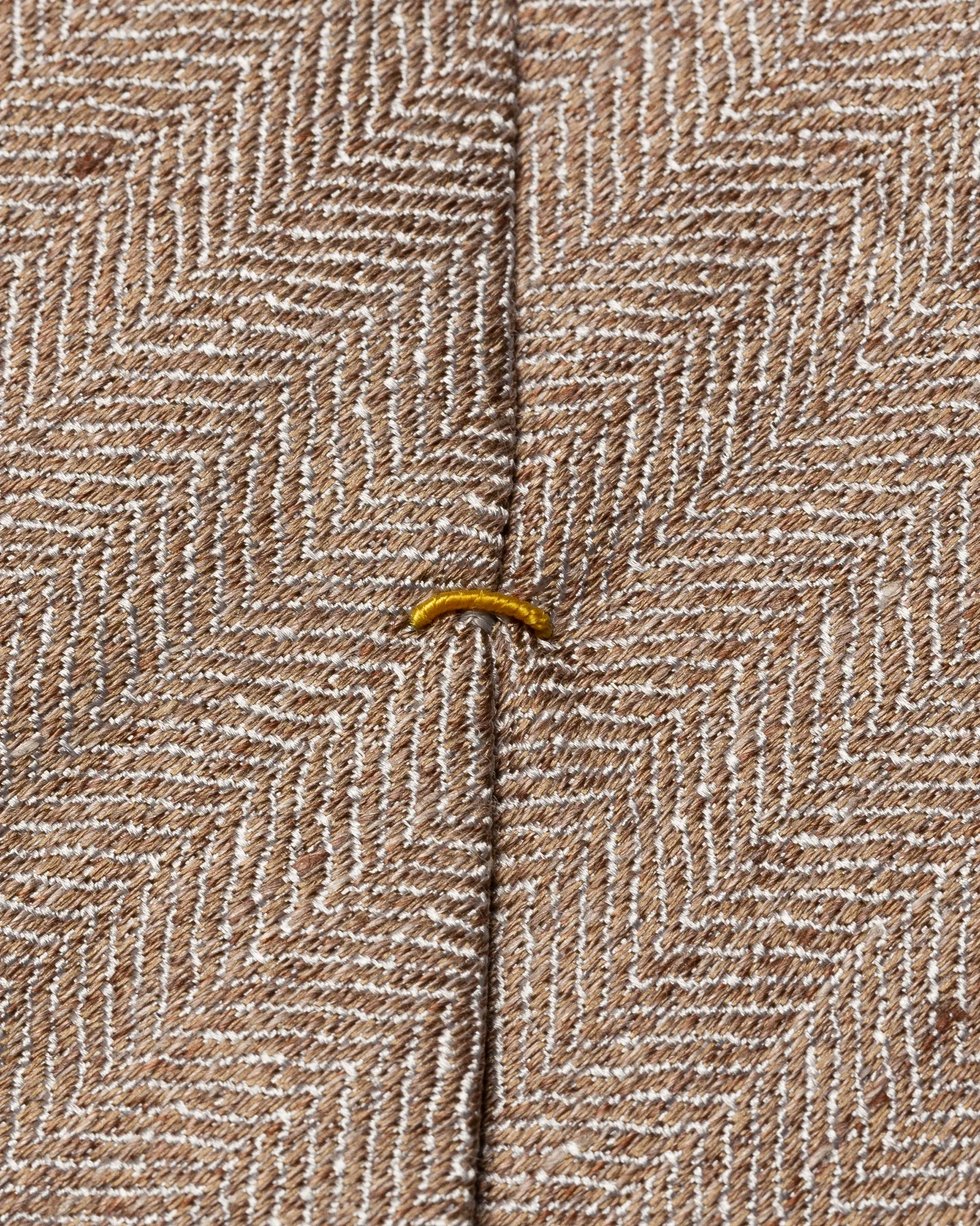 Eton - brown herringbone silk linen tie
