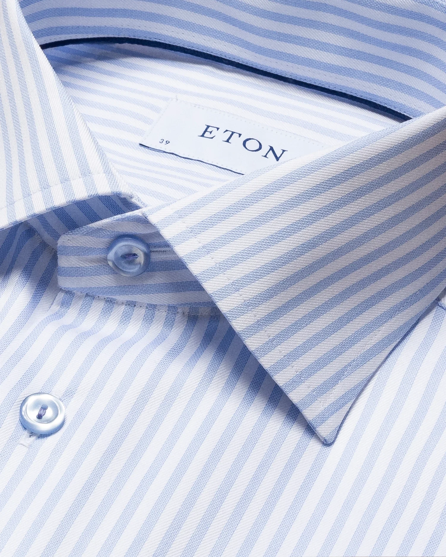 Eton - blue striped signature twill shirt