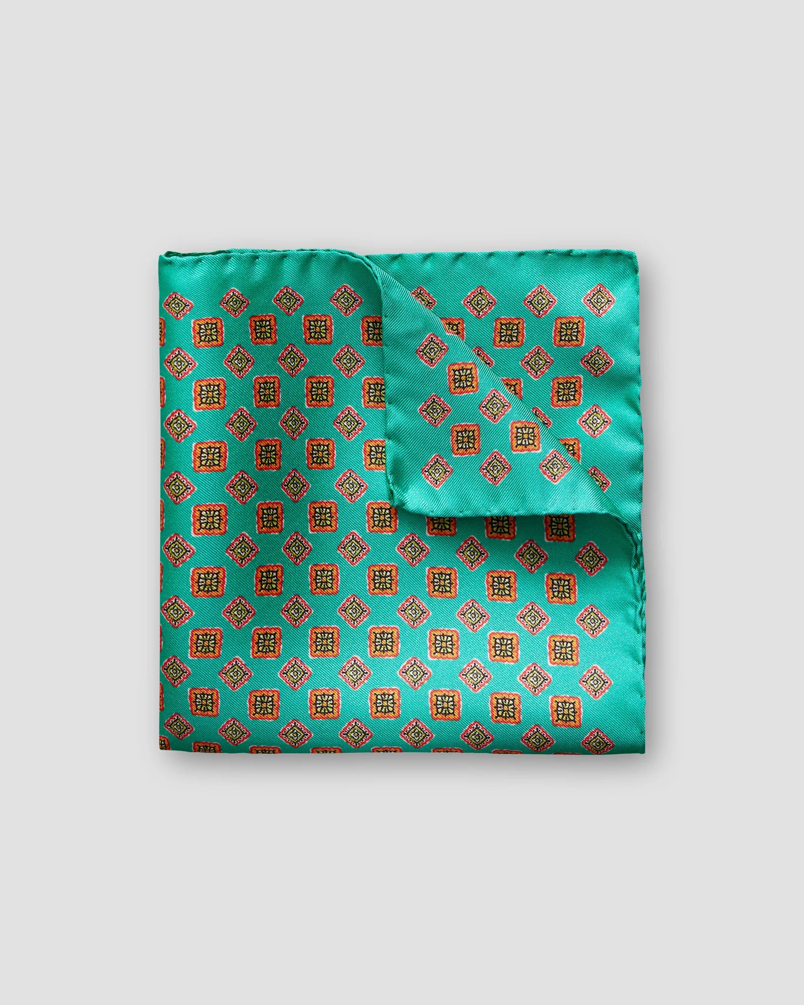 Eton - green geometric pocket square