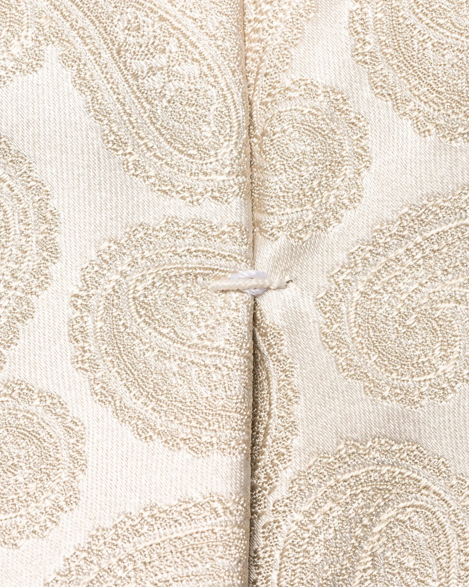 Eton - Cravate en Soie Tissée Beige à Motifs Paisley