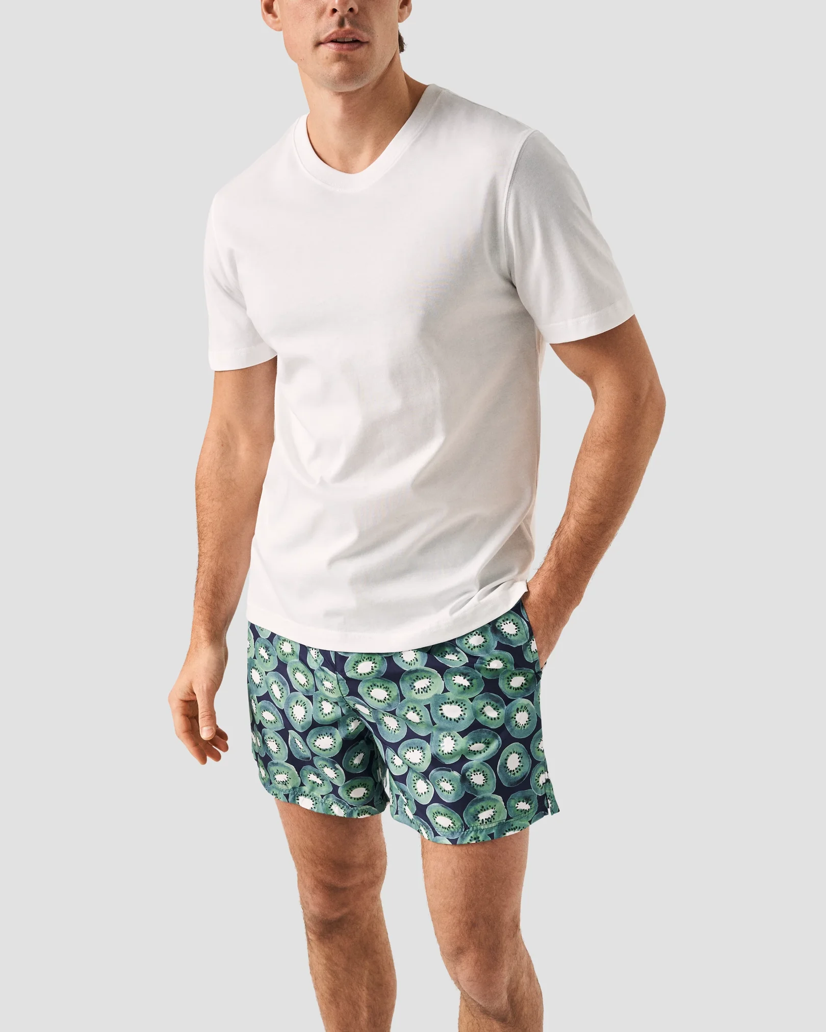 Eton - Green Kiwi Print Swim Shorts