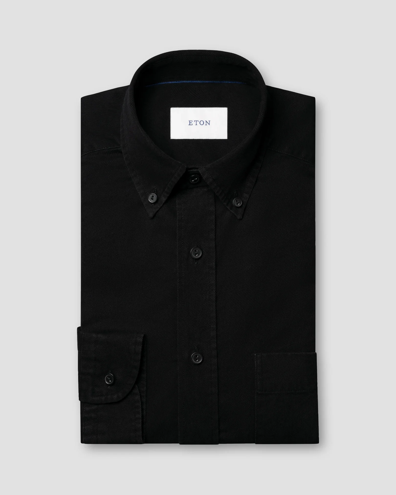 Eton - dark wash denim stretch shirt black dark wash denim stretch shirt