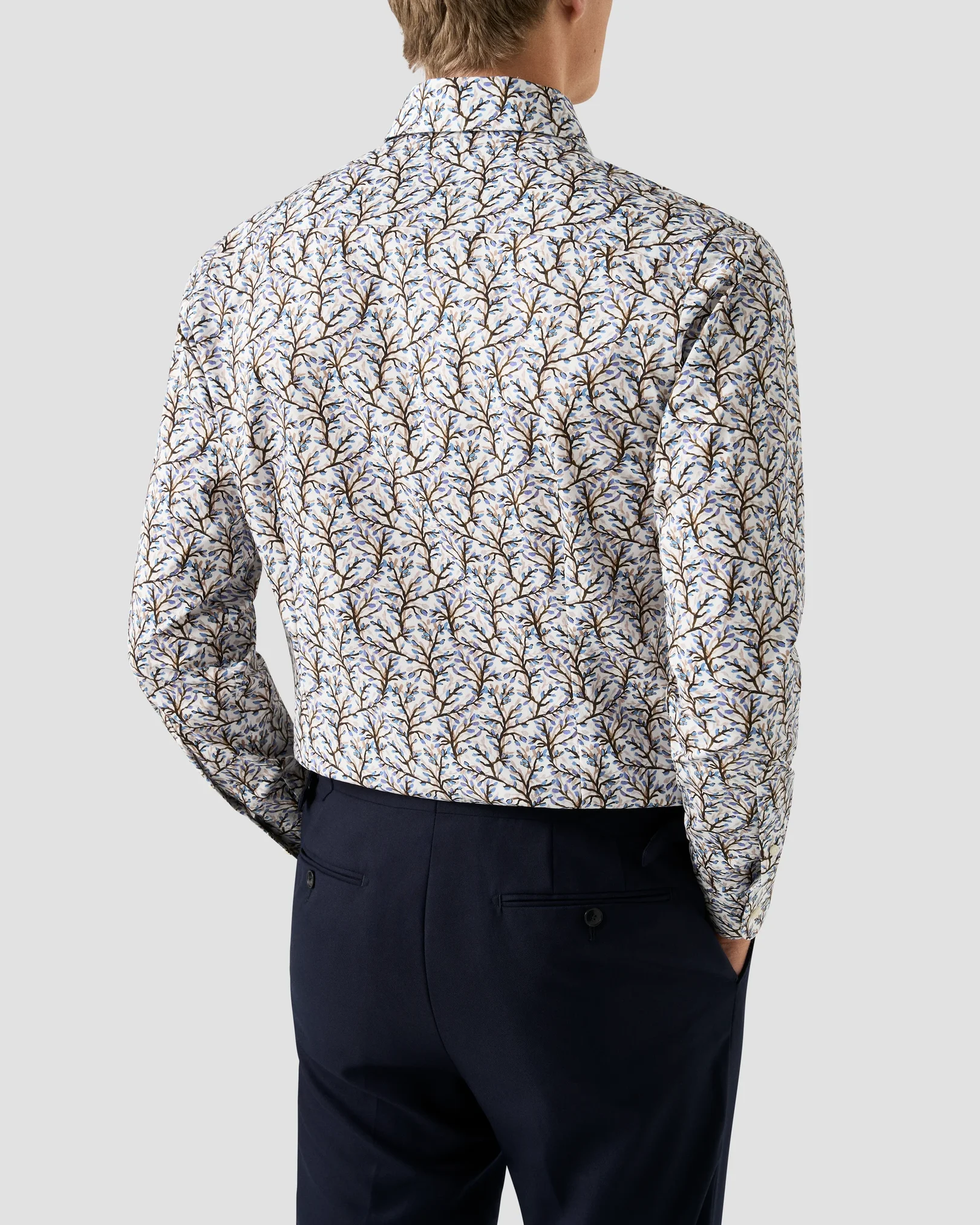 Eton - brown floral print shirt